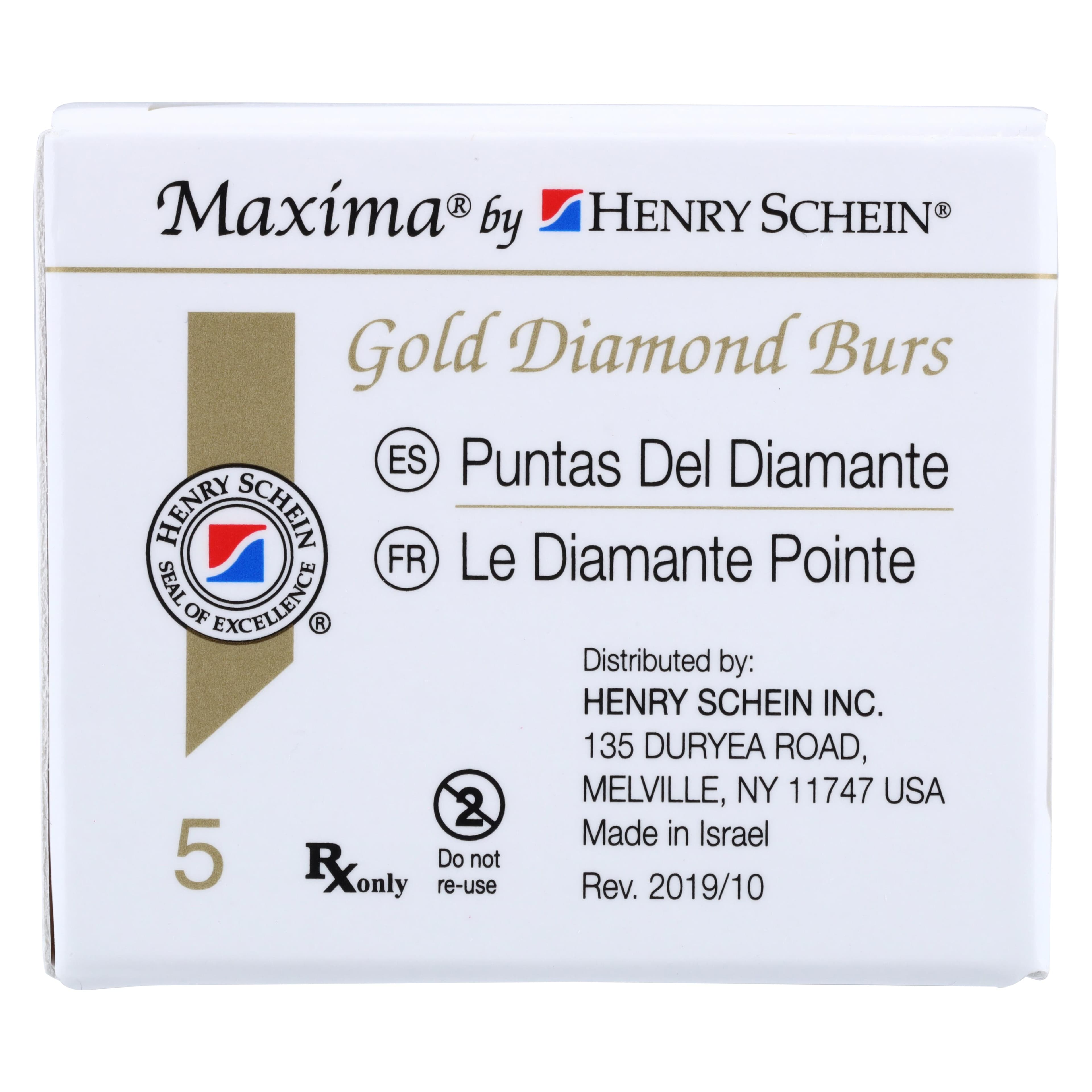 MAXIMA GOLD Diamond FG Bur, Friction Grip, Coarse, Round End Taper, 8.0 mm, G856-016C, 5/Pk thumbnail 6
