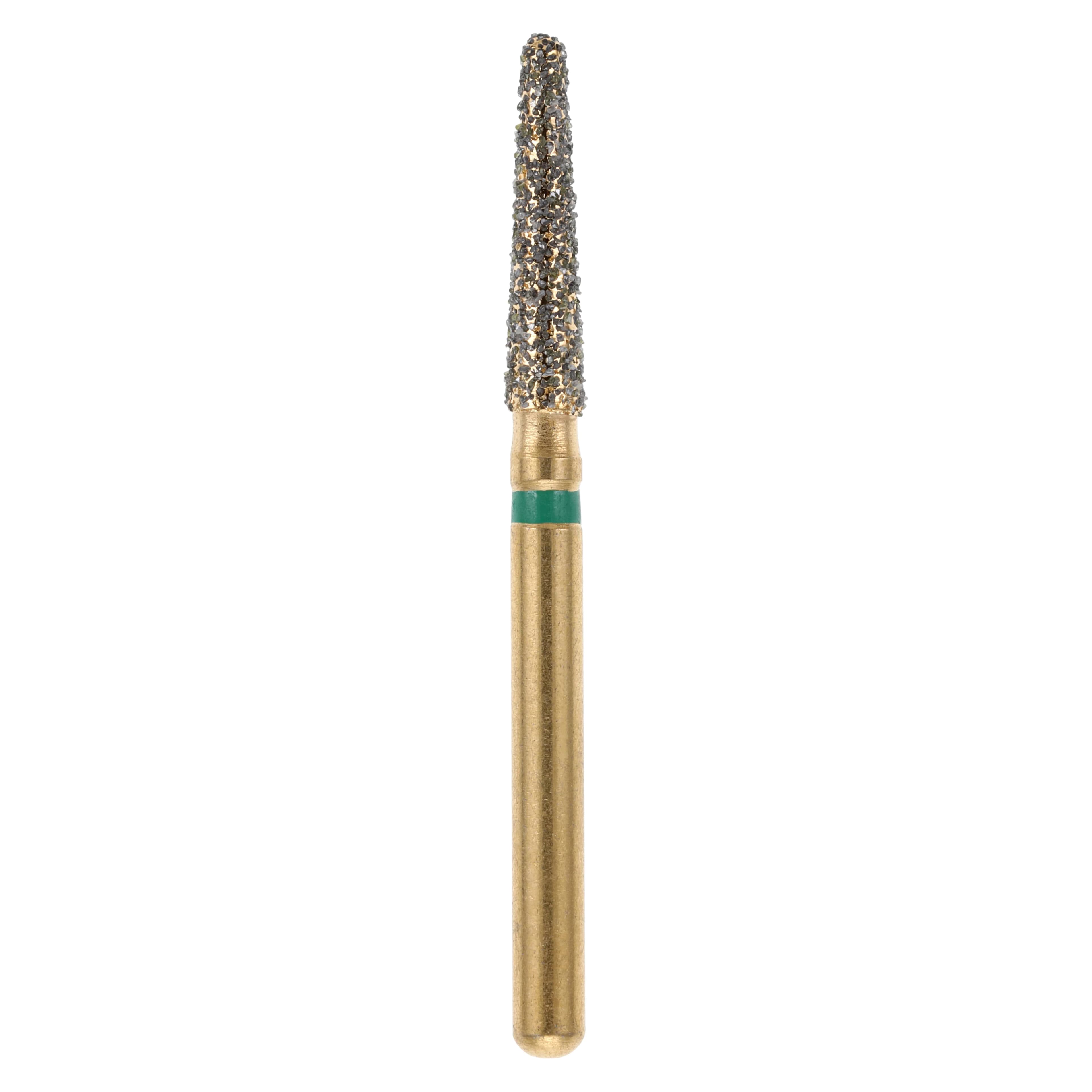 MAXIMA GOLD Diamond FG Bur, Friction Grip, Coarse, Round End Taper, 8.0 mm, G856-018C, 5/Pk - MAXIMA GOLD Diamond FG - Image 1