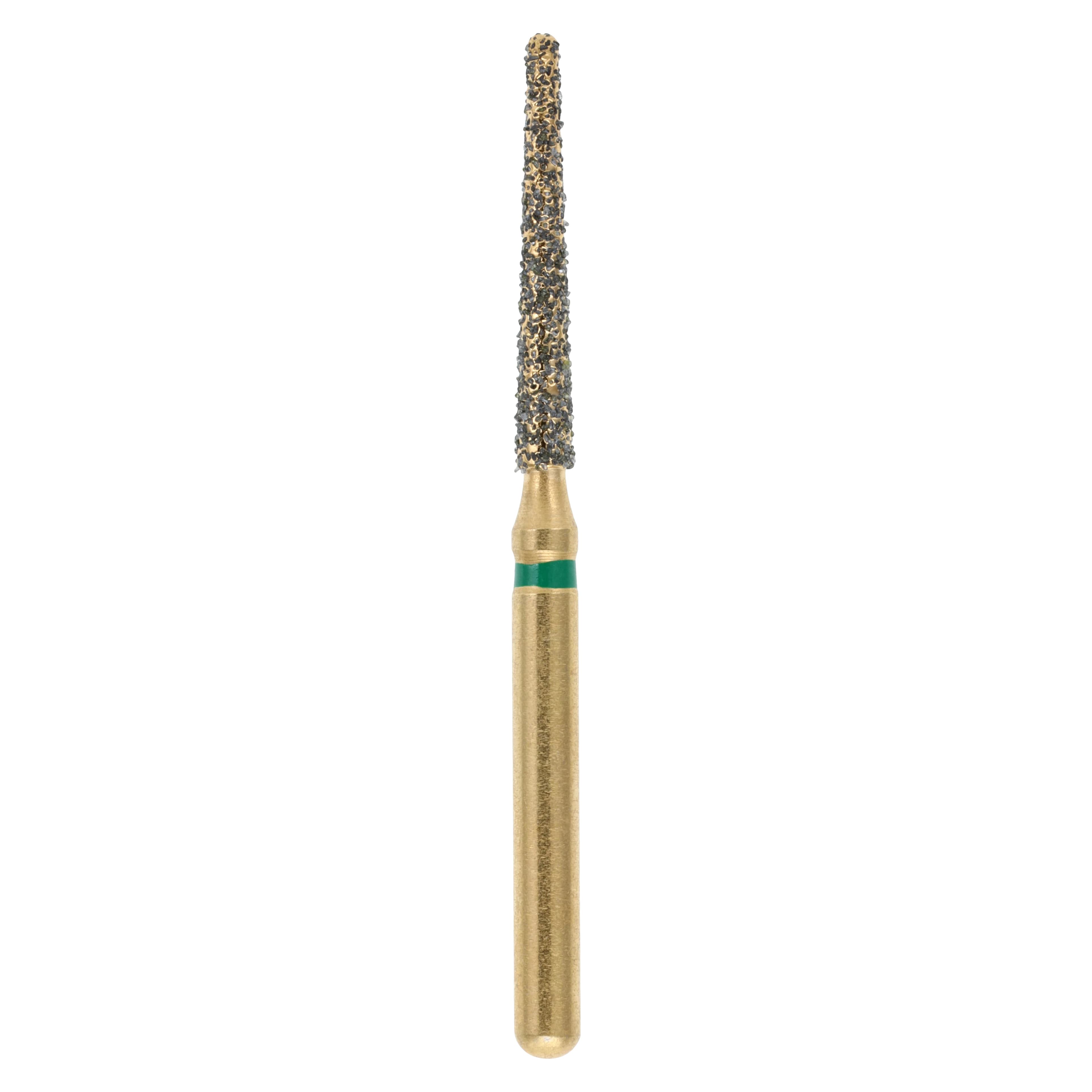 MAXIMA GOLD Diamond FG Bur, Friction Grip, Coarse, Round End Taper, 10.0 mm, G850-014C, 5/Pk - MAXIMA GOLD Diamond FG - Image 1