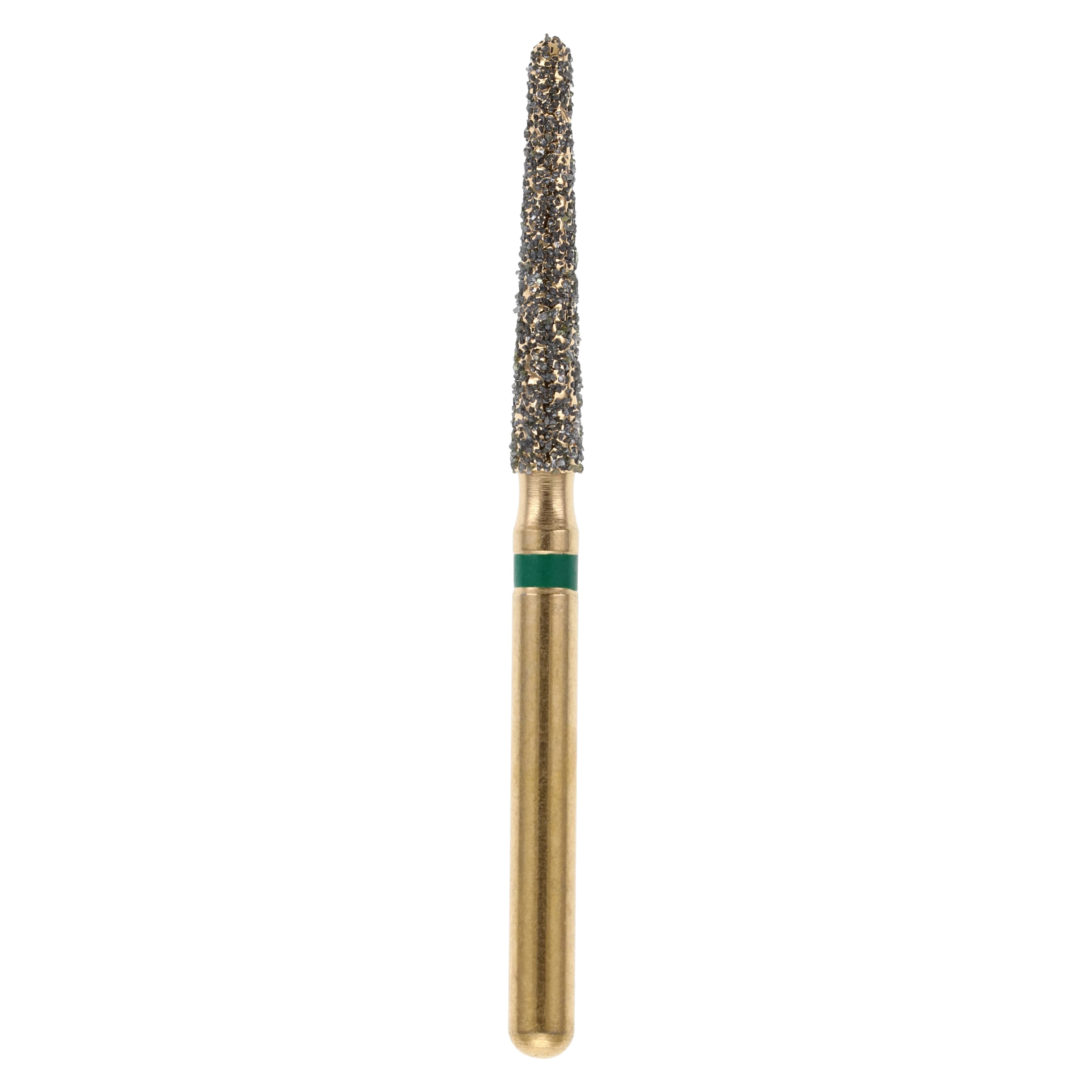 MAXIMA GOLD Diamond FG Bur, Friction Grip, Coarse, Round End Taper, 10.0 mm, G850-018C, 5/Pk - MAXIMA GOLD Diamond FG - Image 1