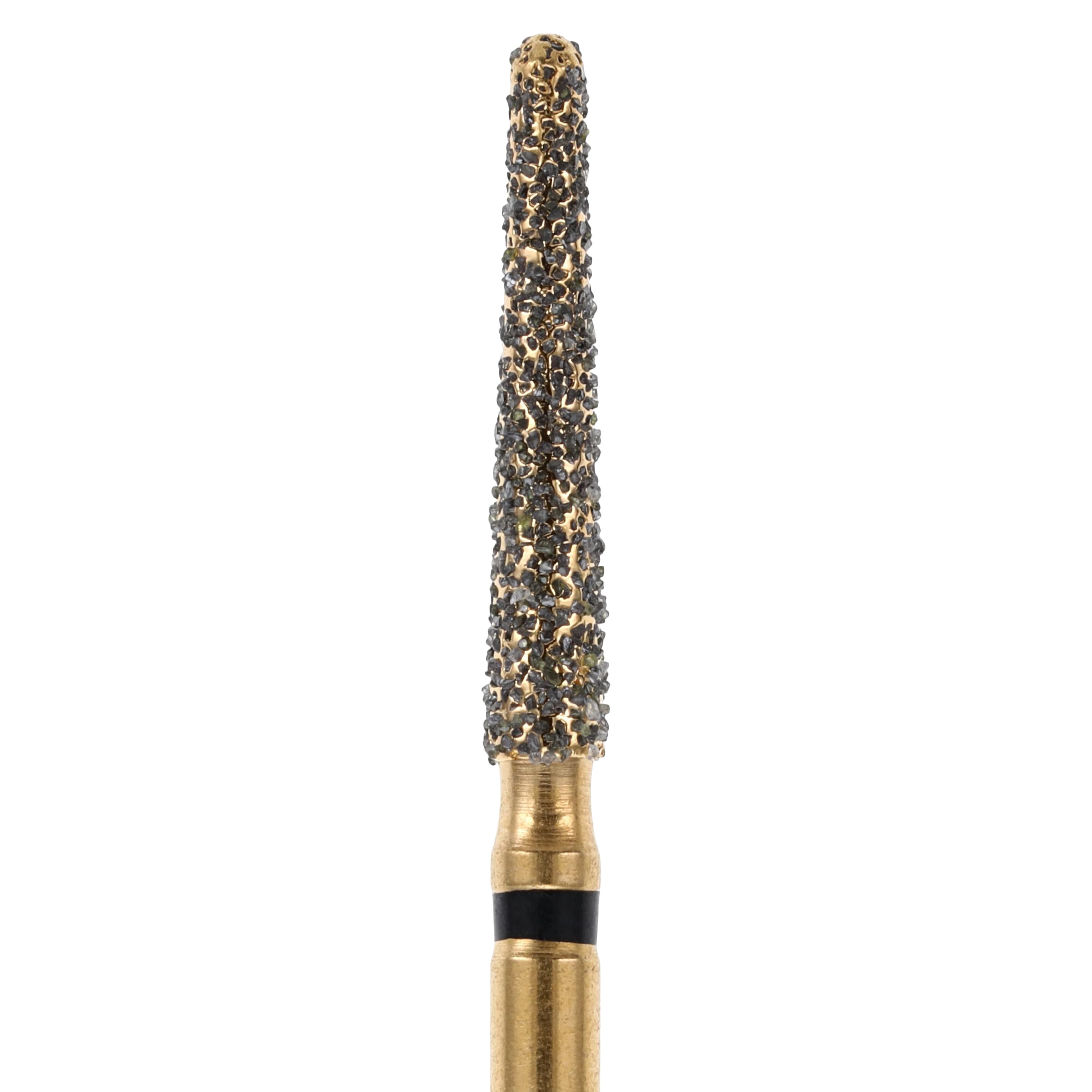 MAXIMA GOLD Diamond FG Bur, Friction Grip, Super Coarse, Round End Taper, 10.0 mm, G850-018SC, 5/Pk thumbnail 3