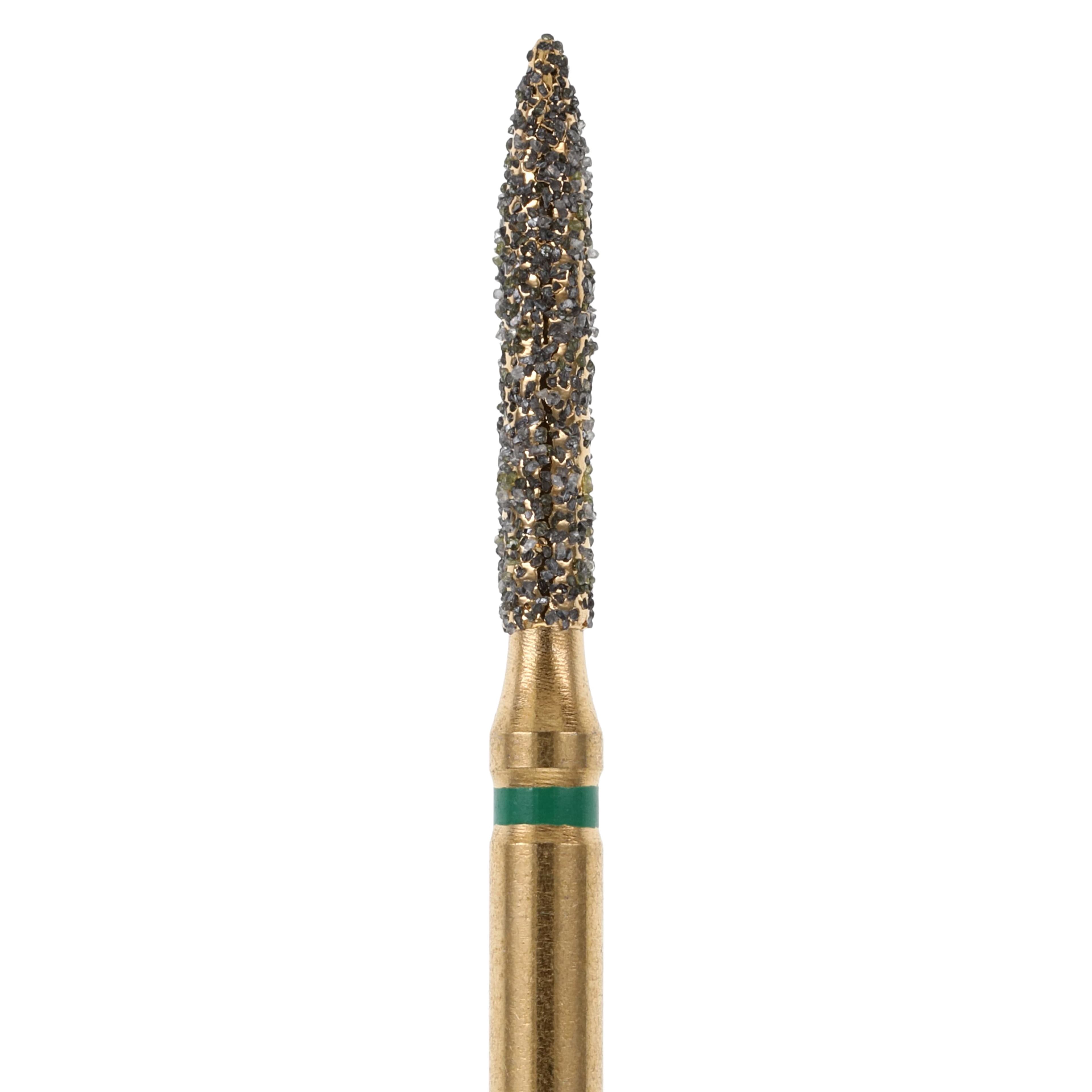 MAXIMA GOLD Diamond FG Bur, Friction Grip, Coarse Flame, 10.0 mm, G862-014C, 5/Pk thumbnail 3