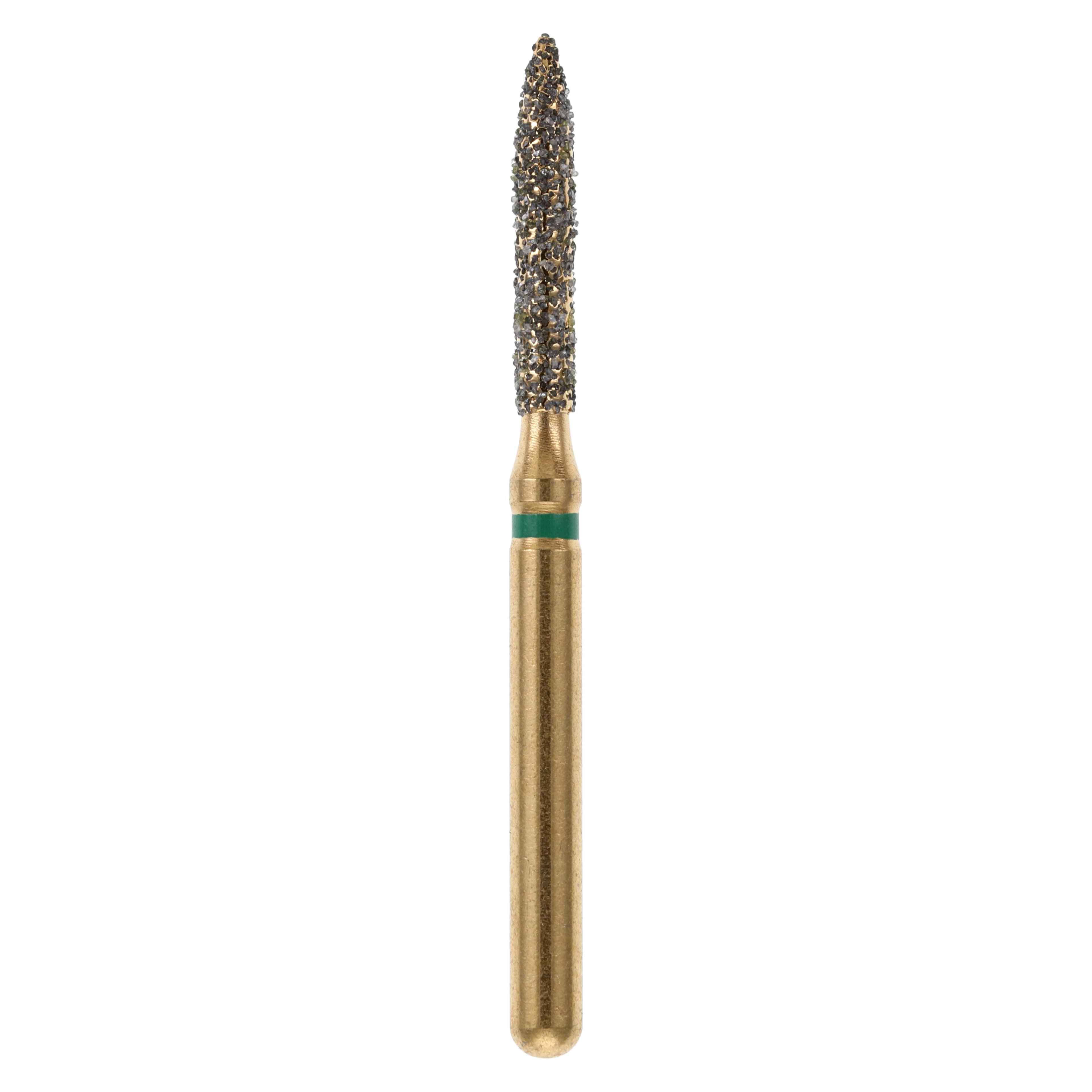 MAXIMA GOLD Diamond FG Bur, Friction Grip, Coarse Flame, 10.0 mm, G862-014C, 5/Pk - MAXIMA GOLD Diamond FG - Image 1