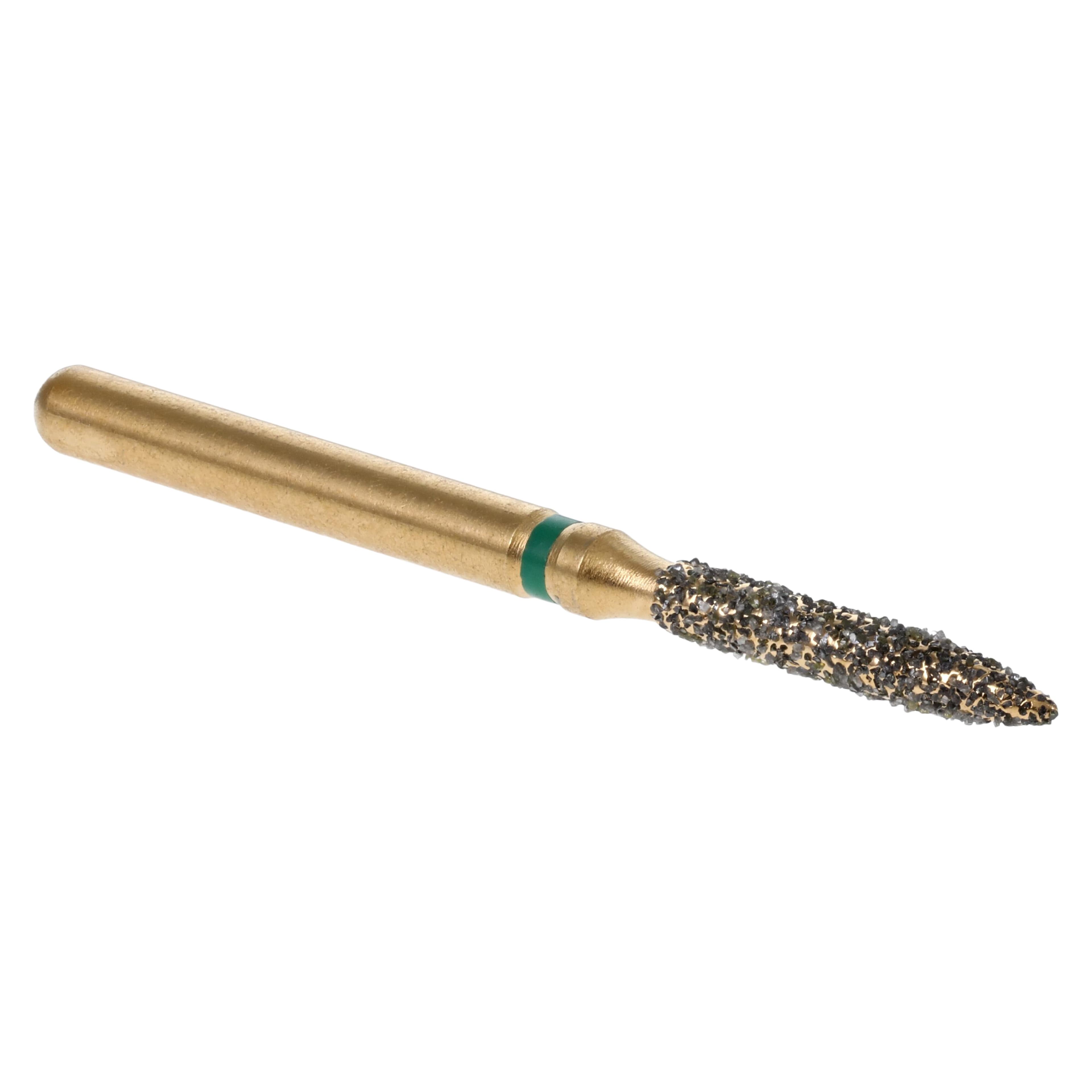 MAXIMA GOLD Diamond FG Bur, Friction Grip, Coarse Flame, 10.0 mm, G862-014C, 5/Pk thumbnail 2