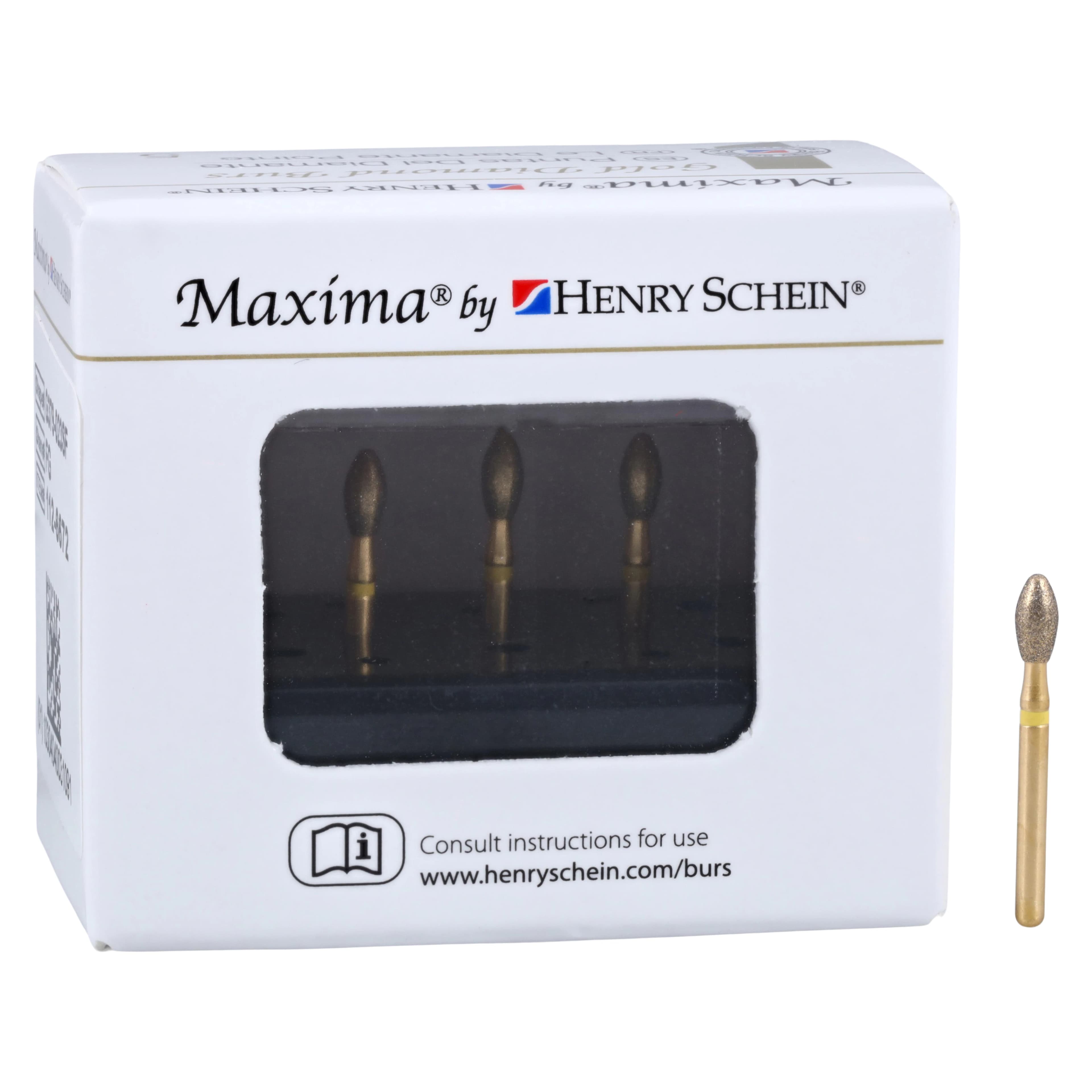 MAXIMA GOLD Diamond FG Bur, Extra Fine, Egg/Football, Friction Grip, 4.3 mm, G379-023SF, 5/Pk thumbnail 3