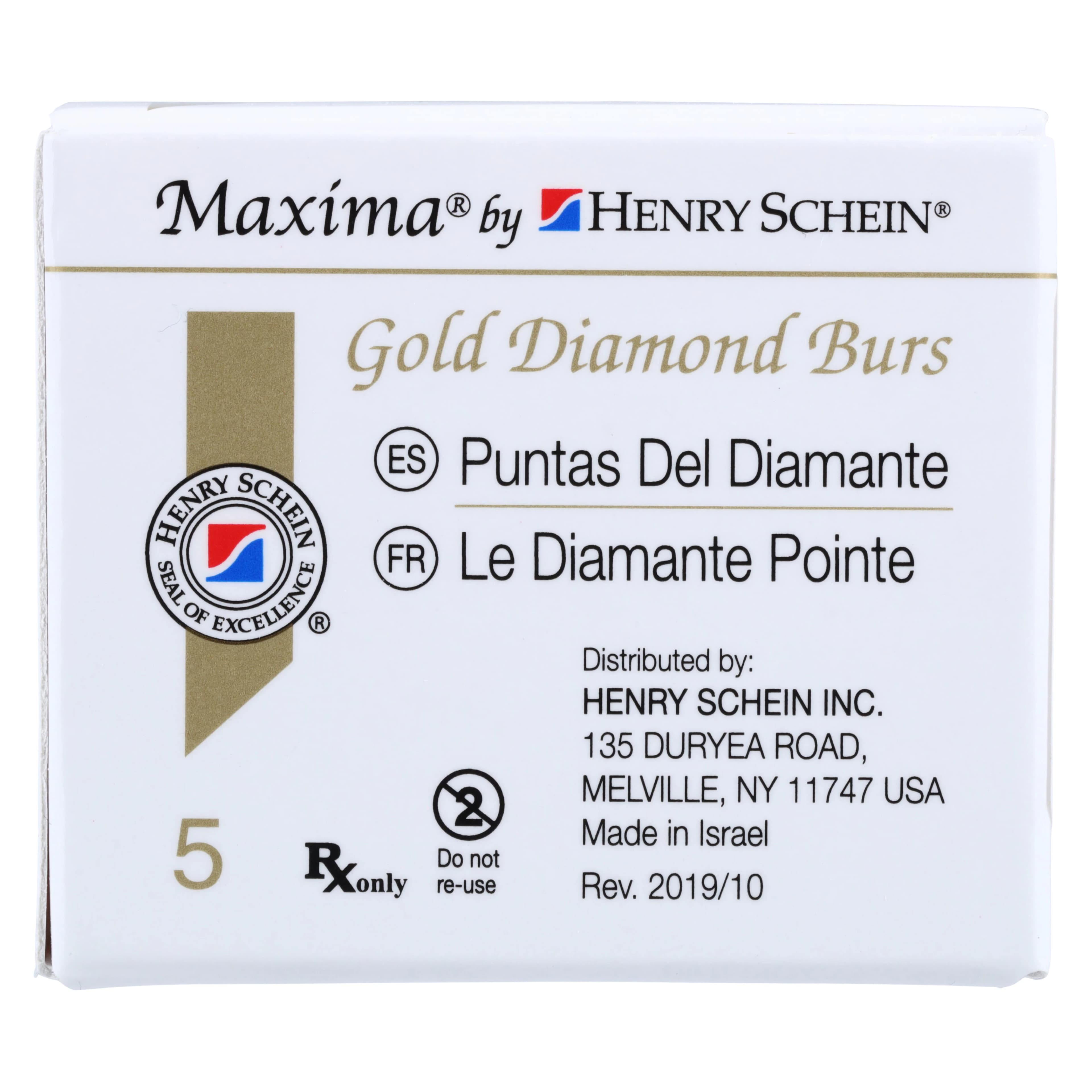 MAXIMA GOLD Diamond FG Beveled Cylinder, Super Coarse, 8.0 mm, G878-012SC, 5/Pk thumbnail 6
