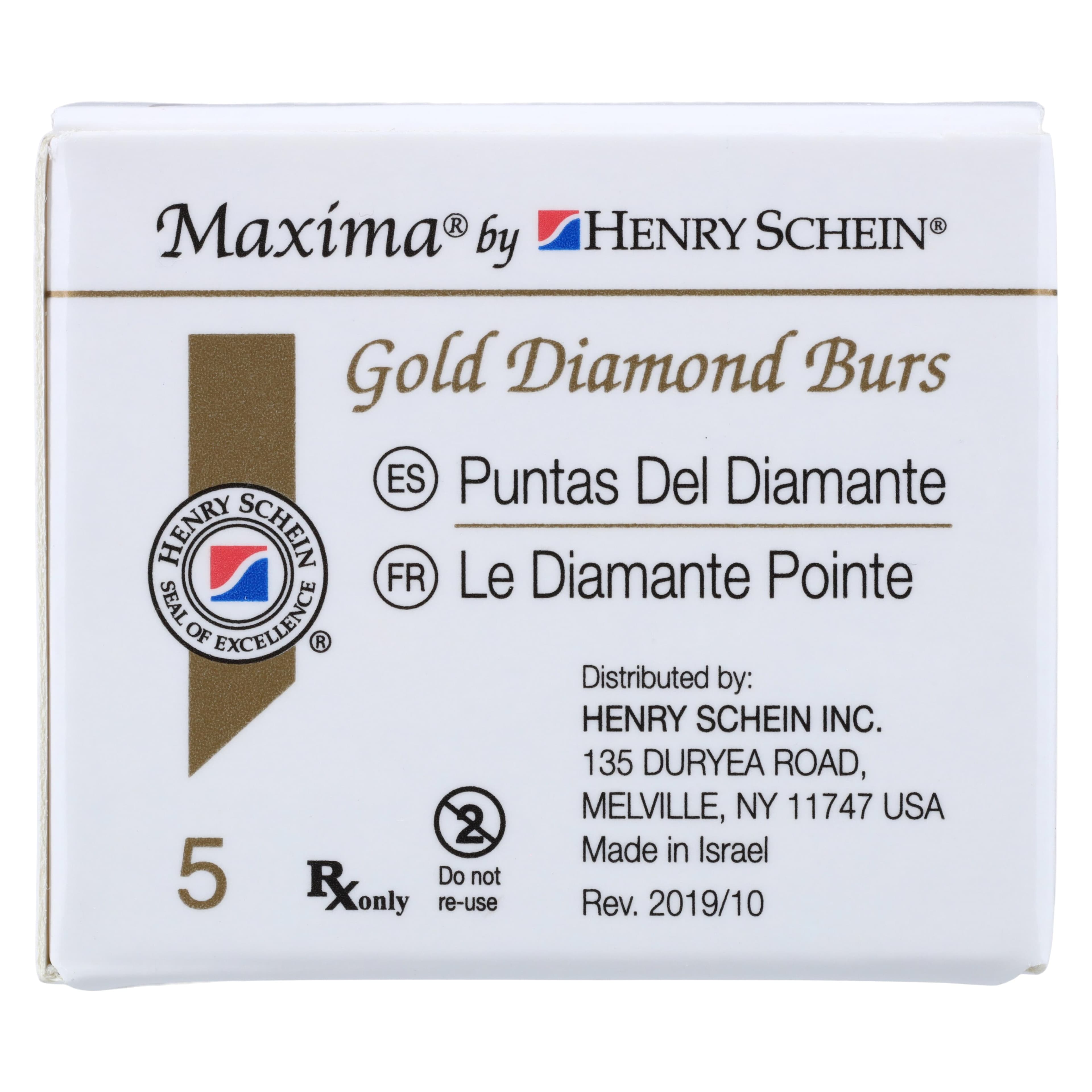 MAXIMA GOLD Diamond FG Bur, Friction Grip, Coarse Flame, 4.0 mm, G889-010C, 5/Pk thumbnail 6
