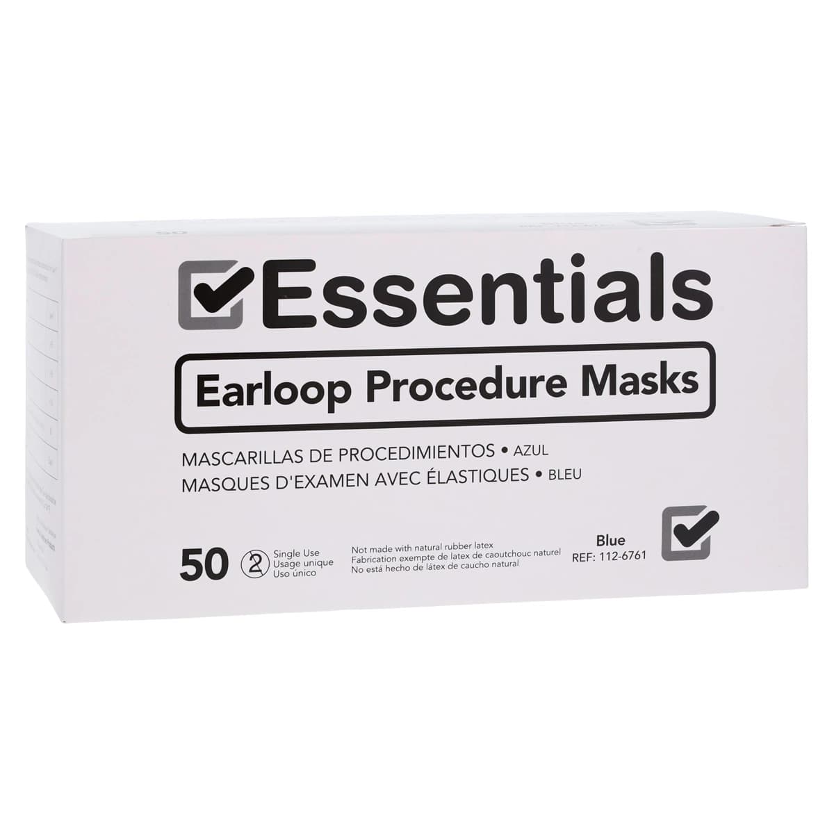 Essentials Healthcare Procedure Mask, ASTM Level 1, Blue, Disposable, Non-Latex, 50/Box thumbnail 4