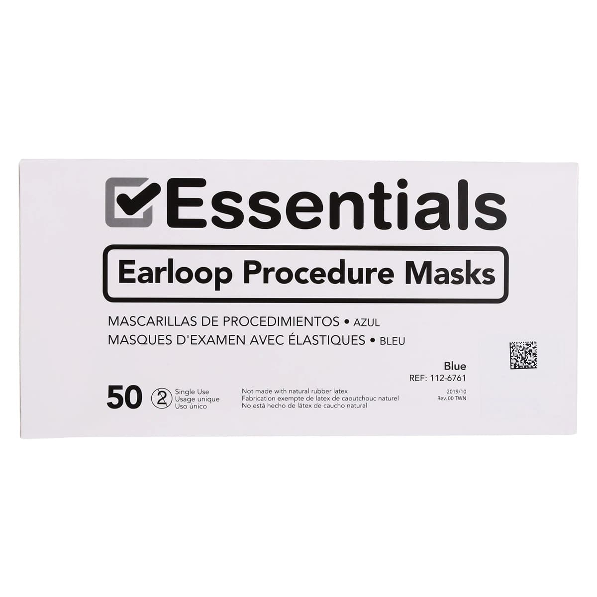 Essentials Healthcare Procedure Mask, ASTM Level 1, Blue, Disposable, Non-Latex, 50/Box thumbnail 6