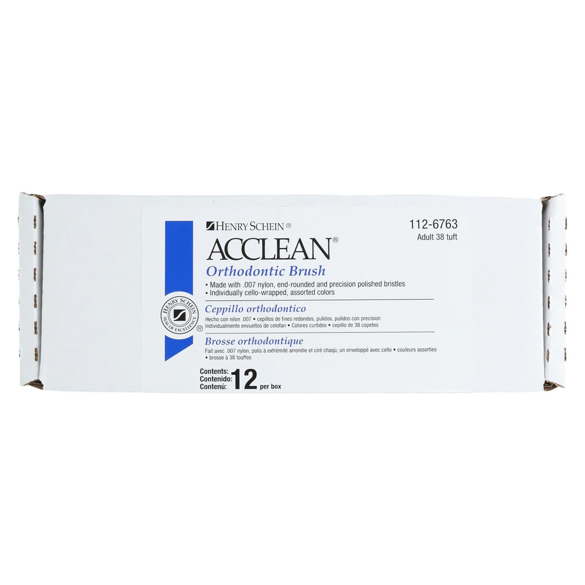 Acclean Orthodontic Toothbrush, Compact 30 Tuft, Double-Ended with Interdental Brush, Soft DuPont Tynex, 12/Box thumbnail 5