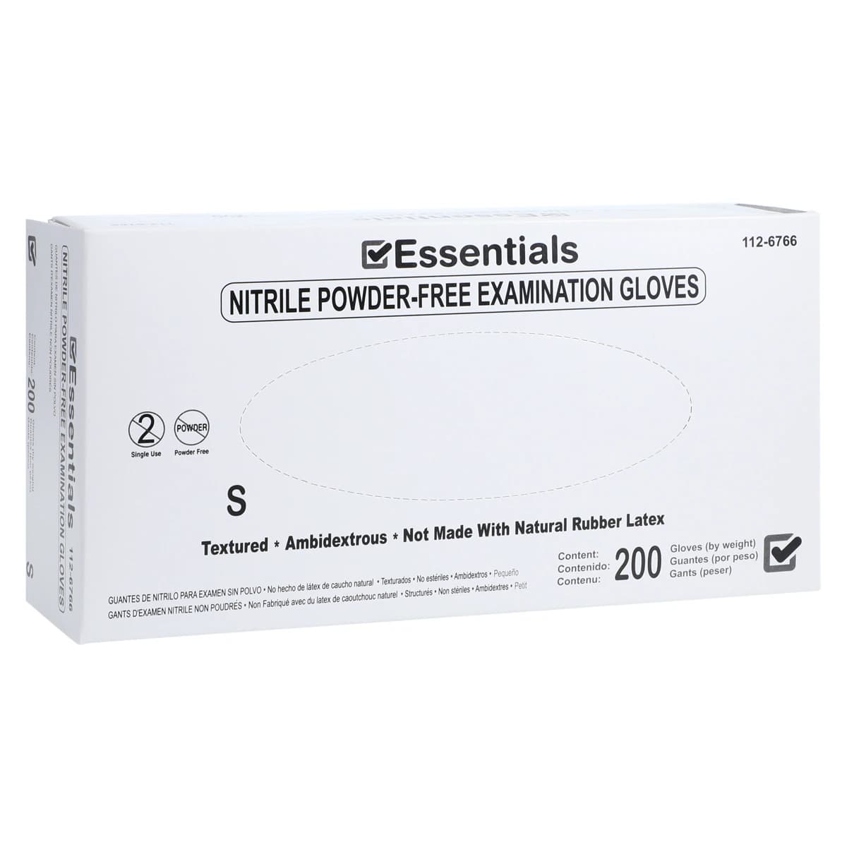 Essentials 200 Nitrile Exam Gloves, Powder Free, Non-Sterile, Small, Periwinkle, 200/Box thumbnail 4
