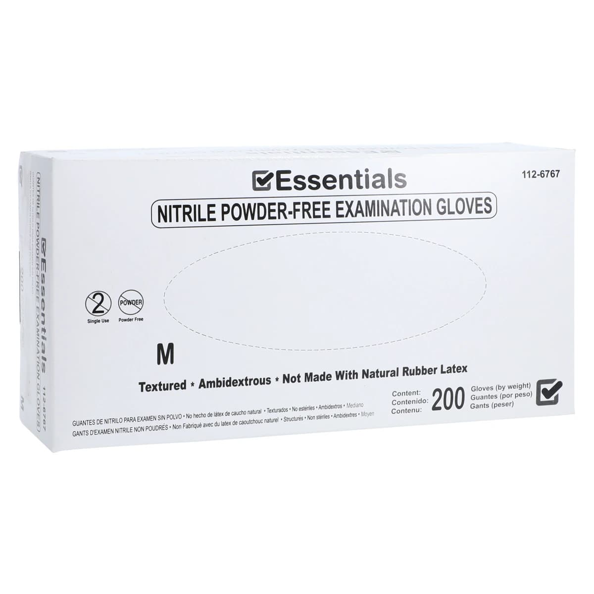 Essentials 200 Nitrile Exam Gloves, Powder Free, Non-Sterile, Medium, Periwinkle, 200/Box thumbnail 4