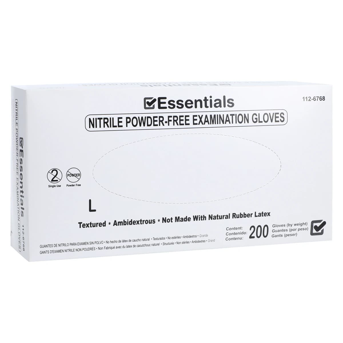 Essentials 200 Nitrile Exam Gloves, Powder Free, Non-Sterile, Large, Periwinkle, 200/Bx, 01KEZKNHWAPQ4QFXX1T06Y3701 thumbnail 4