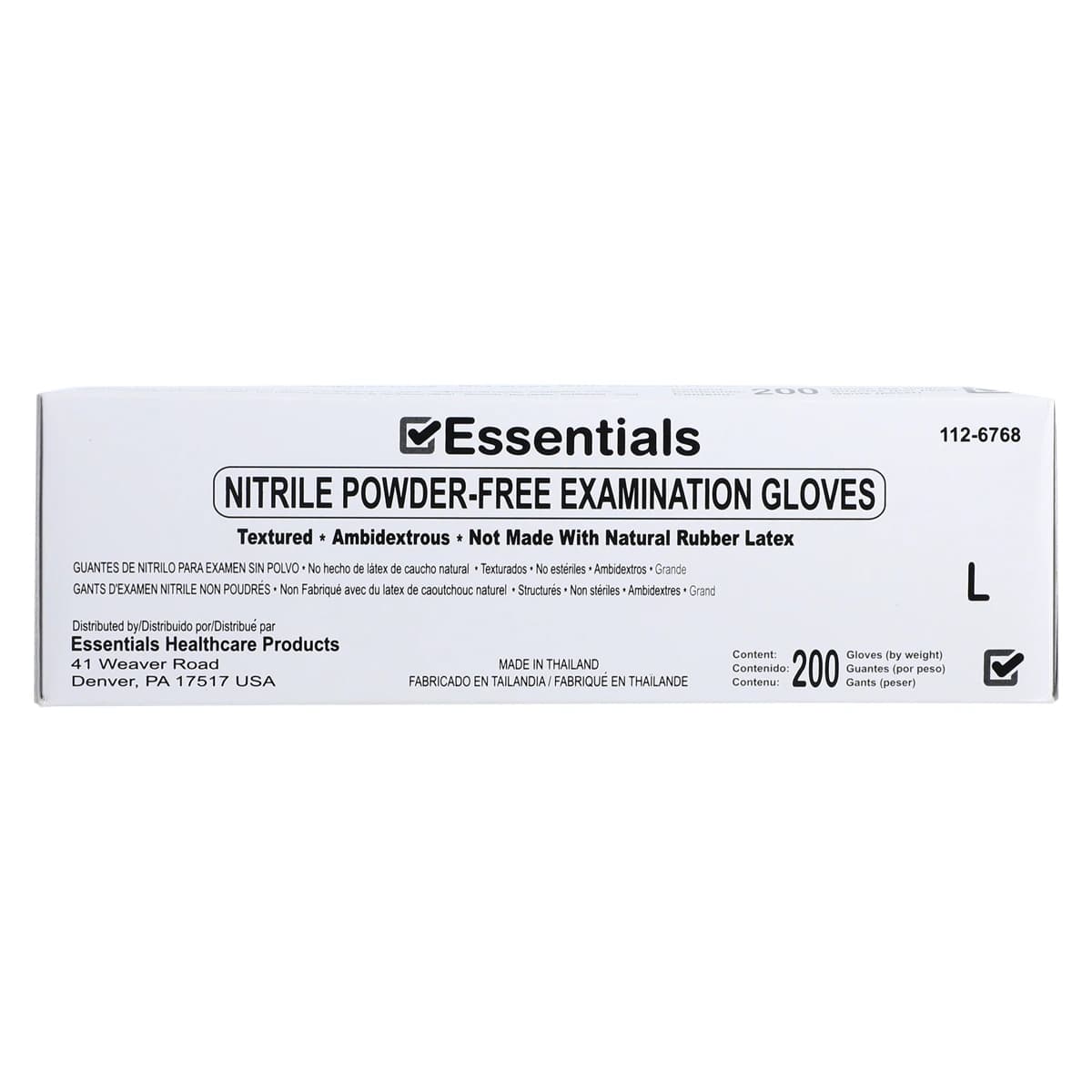 Essentials 200 Nitrile Exam Gloves, Powder Free, Non-Sterile, Large, Periwinkle, 200/Bx, 01KEZKNHWAPQ4QFXX1T06Y3701 thumbnail 5