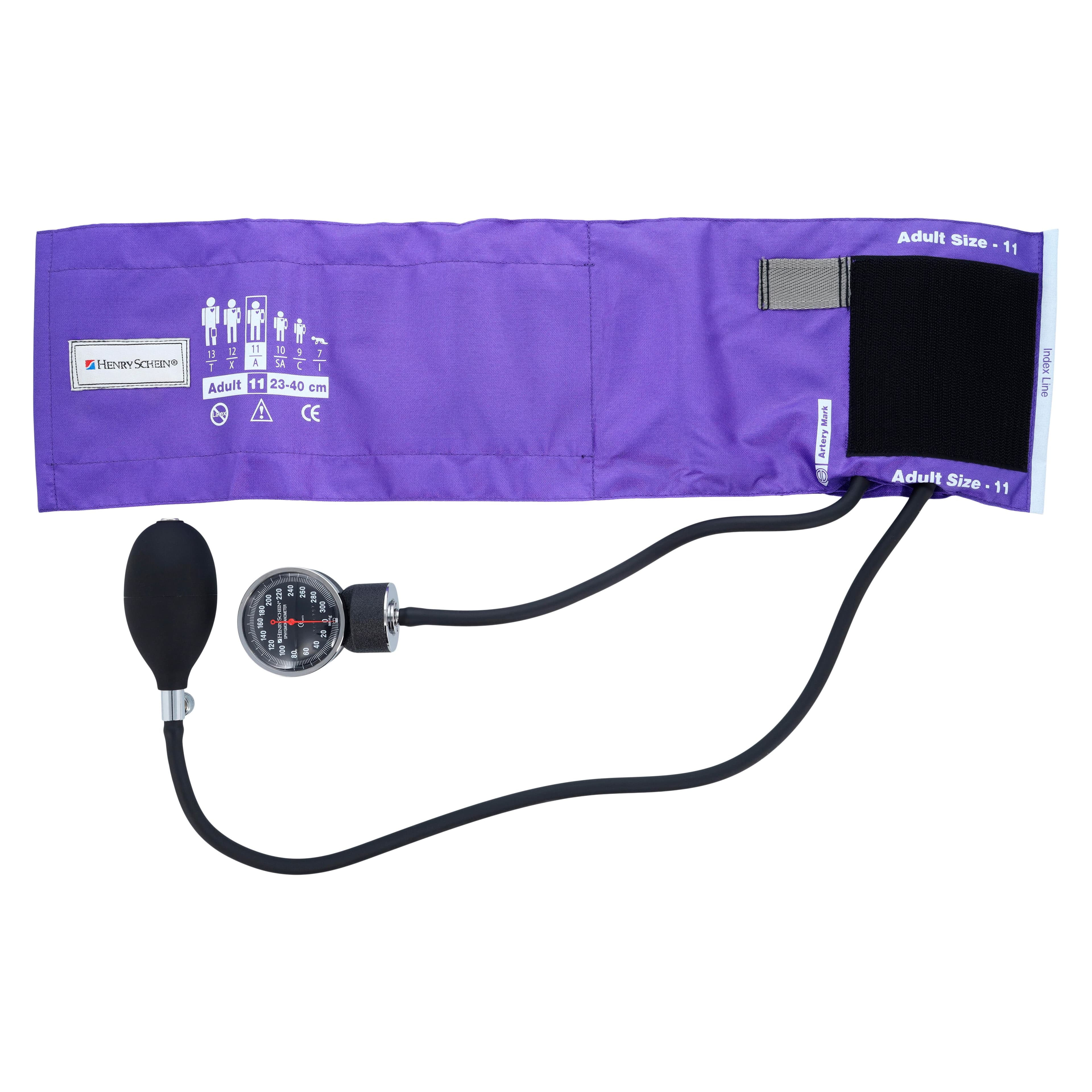 Henry Schein Pro's Combo II Sphygmomanometer & Sprague Stethoscope Kit, Adult, Size 11, Purple, Latex-Free, Arm Dial Display thumbnail 2
