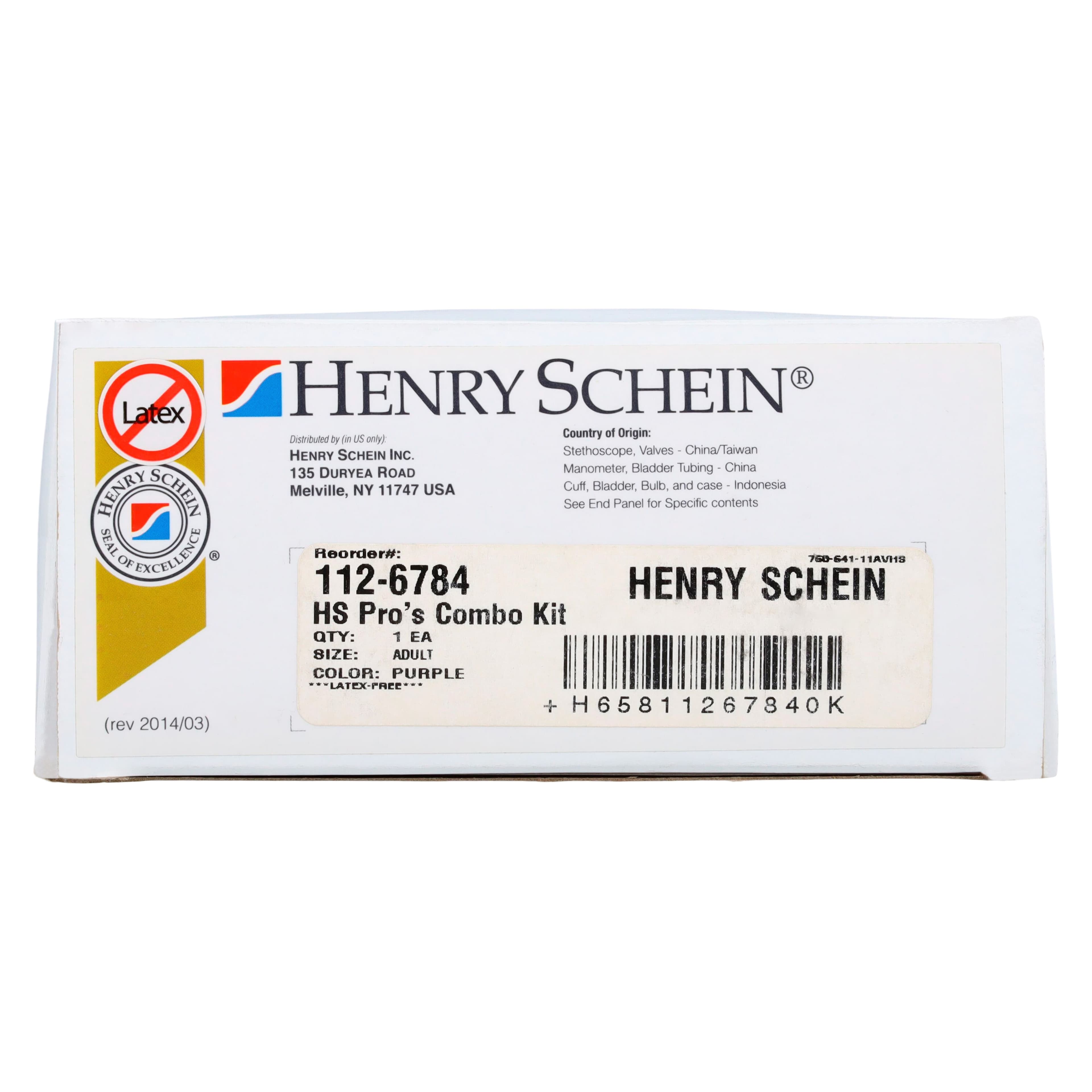 Henry Schein Pro's Combo II Sphygmomanometer & Sprague Stethoscope Kit, Adult, Size 11, Purple, Latex-Free, Arm Dial Display thumbnail 10