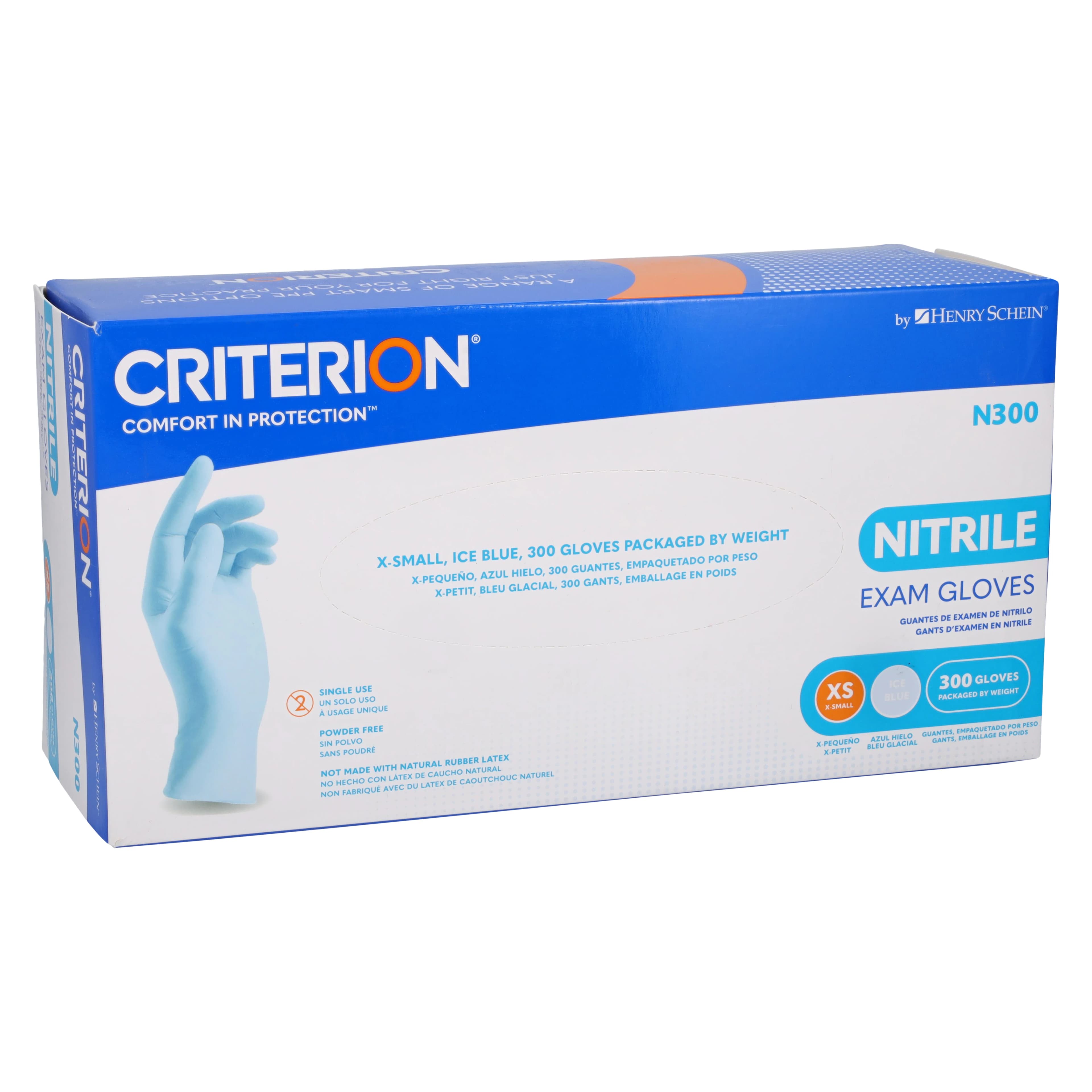 Criterion N300 Nitrile Exam Gloves, X-Small, Ice Blue, Non-Sterile, 300/Box thumbnail 3