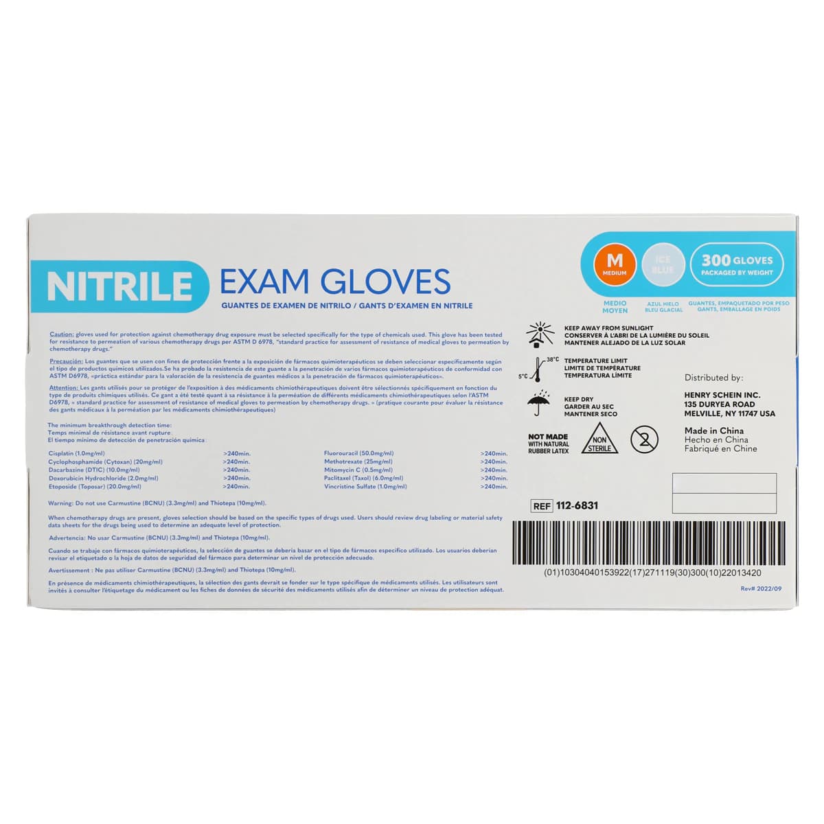 Criterion N300 Nitrile Exam Gloves, Medium, Ice Blue, Non-Sterile, Powder Free, 300/Box thumbnail 6