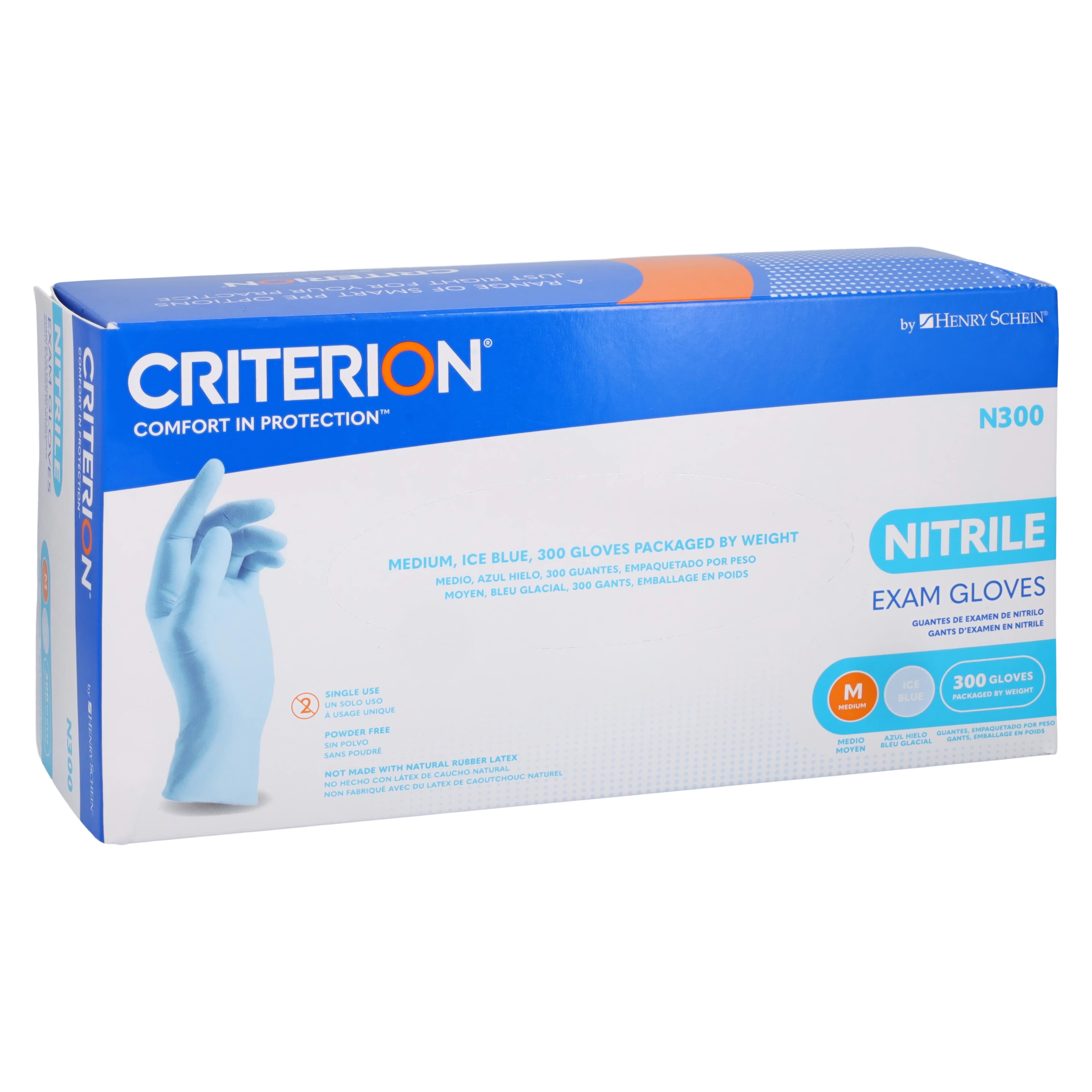 Criterion N300 Nitrile Exam Gloves, Medium, Ice Blue, Non-Sterile, Powder Free, 300/Box thumbnail 3