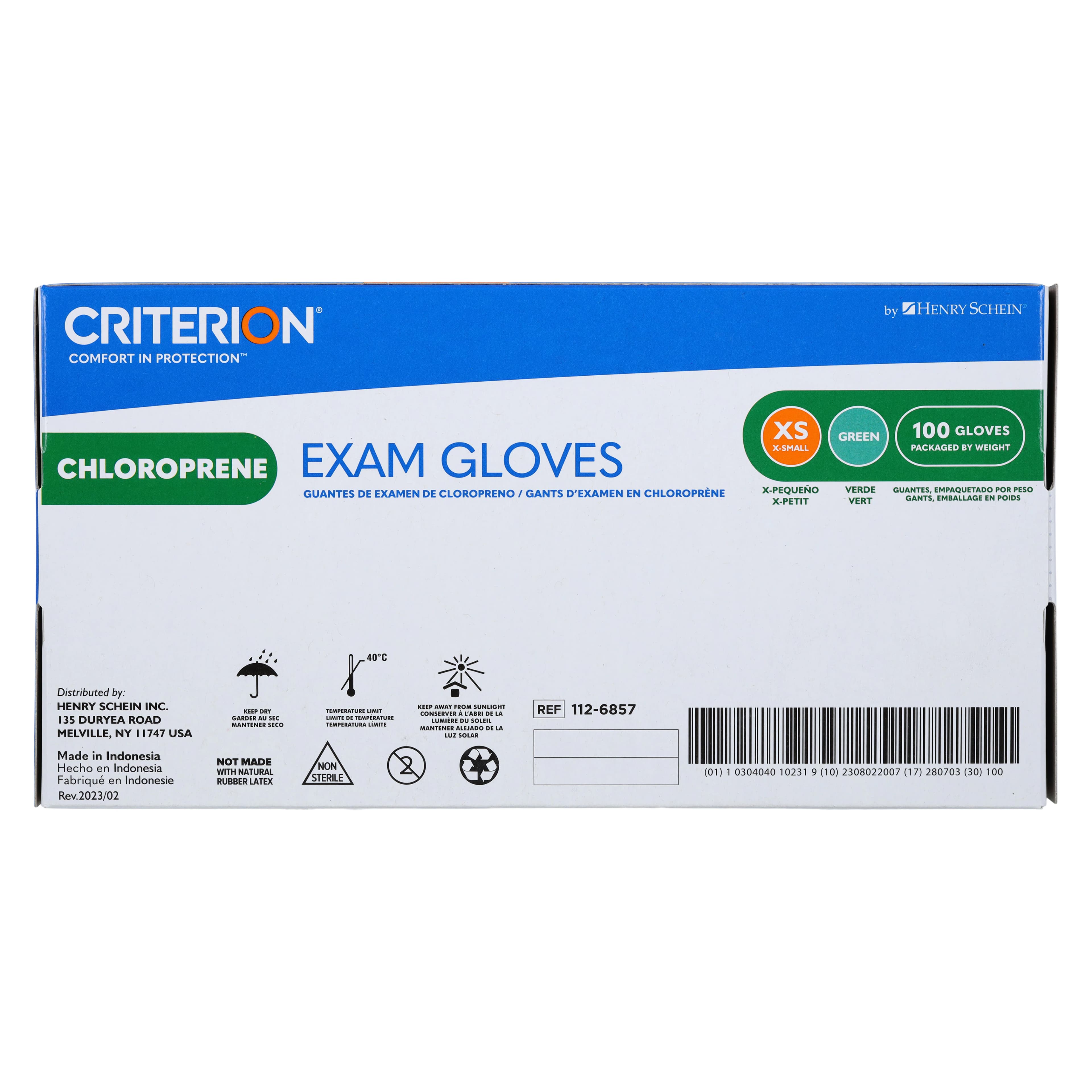 Criterion Chloroprene Exam Gloves, X-Small, Green, Non-Sterile, 100/Box thumbnail 7