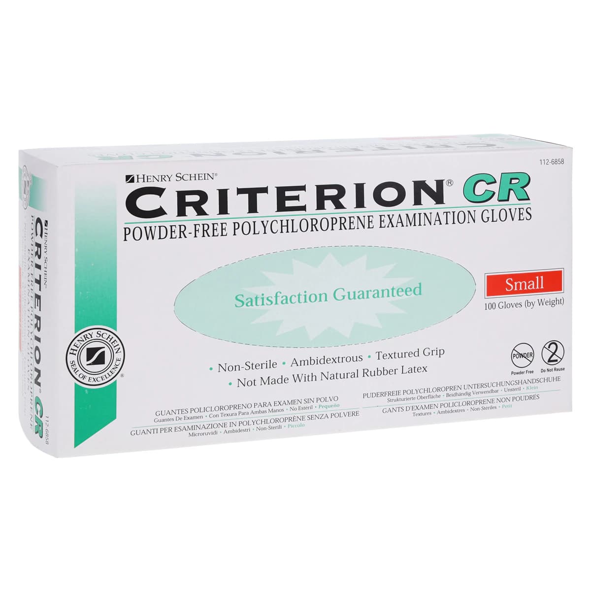 Criterion Chloroprene Exam Gloves, Small, Green, Non-Sterile, 100/Box thumbnail 3