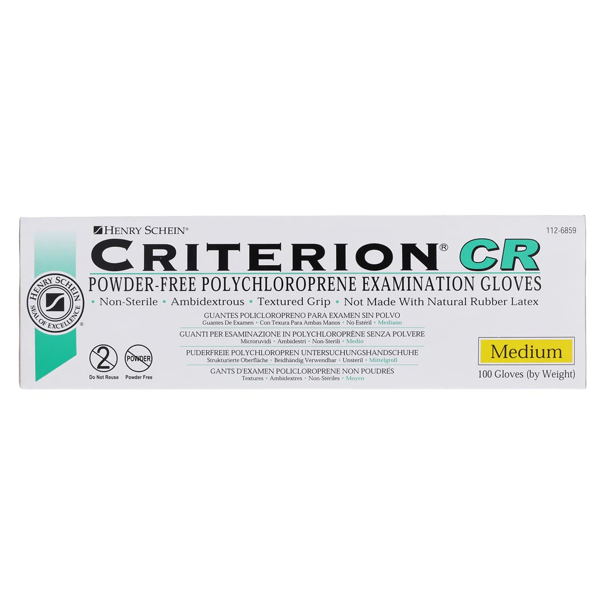 Criterion Chloroprene Exam Gloves, Medium, Green, Non-Sterile, 100/Box thumbnail 4