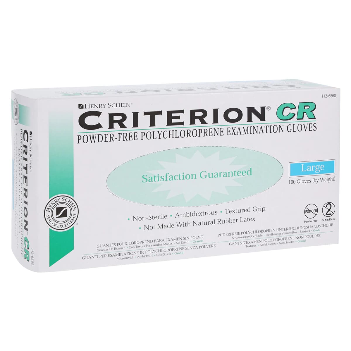 Criterion Chloroprene Exam Gloves, Large, Green, Non-Sterile, 100/Box thumbnail 3