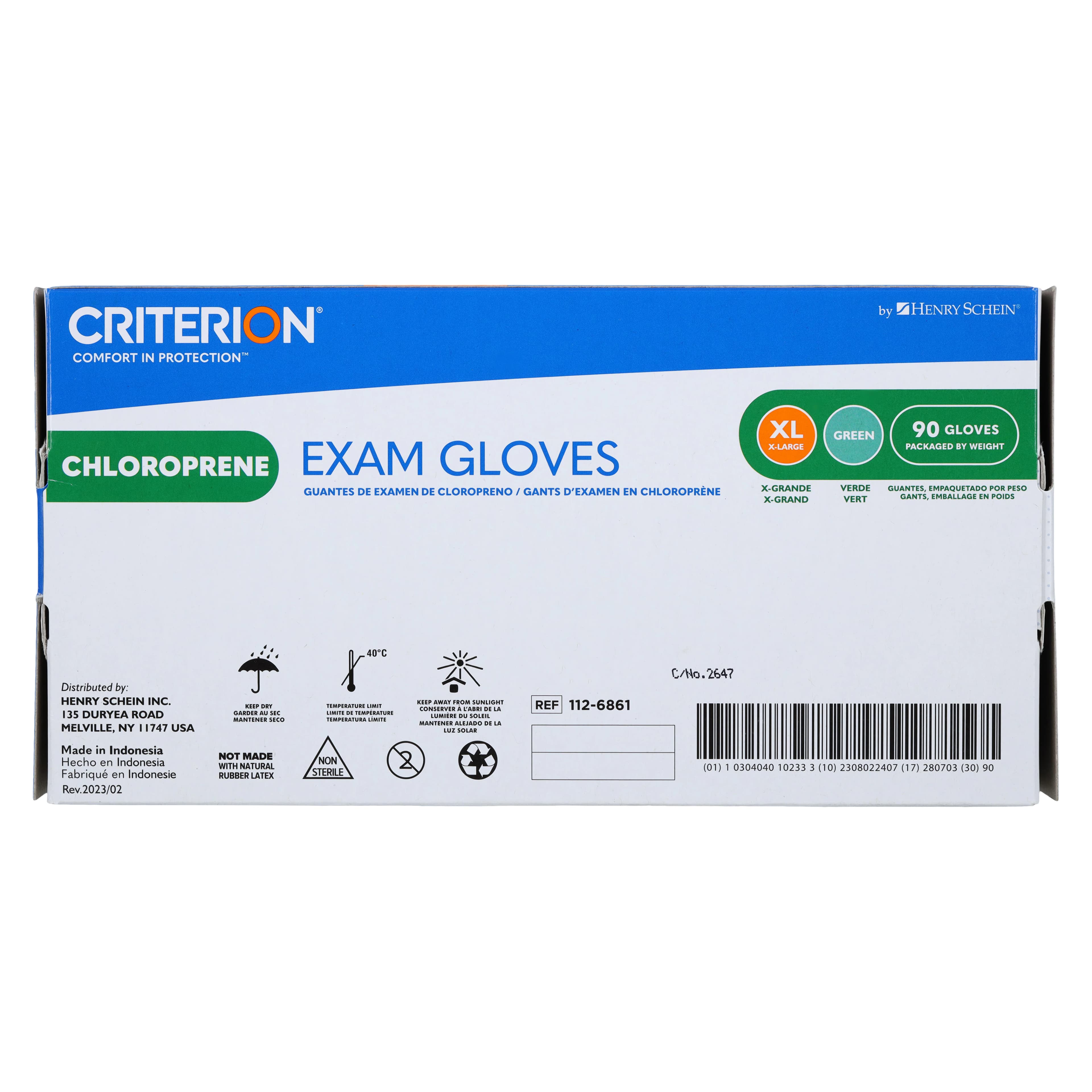 Criterion Chloroprene Exam Gloves, X-Large, Green, Non-Sterile, 90/Box thumbnail 6