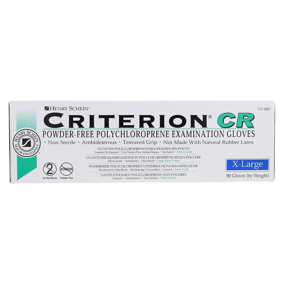 Criterion Chloroprene Exam Gloves, X-Large, Green, Non-Sterile, 90/Box thumbnail 4