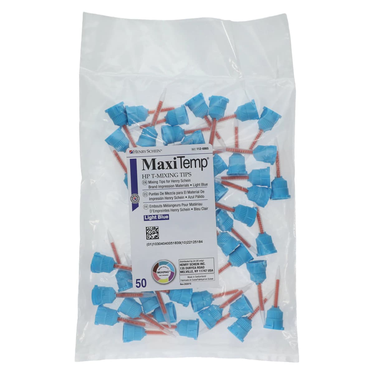 Maxima HP Mixing Tips, Light Blue, 50 mL Cartridges, 50/Box - Maxima HP Mixing Tips - Image 1