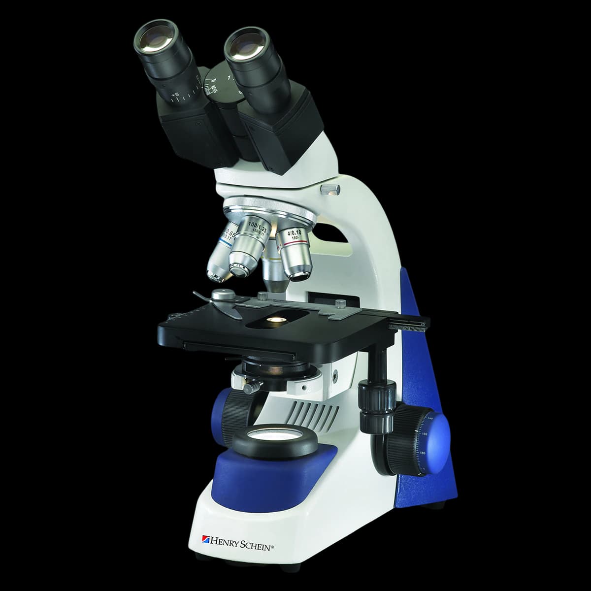 Henry Schein Binocular Microscope, Achromatic 4x/10x/40x/100x Objectives, LED Illumination, 380LED - Microscope Binocular 380LED - Image 1