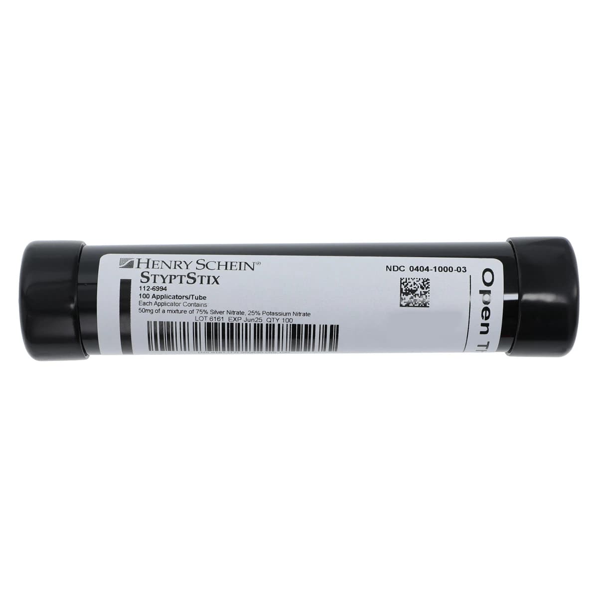 Silver Nitrate Wood Applicator Sticks, 75%/25%, 6" Vial, 100/Box - Silver Nitrate Wood Applicator Sticks - Image 1