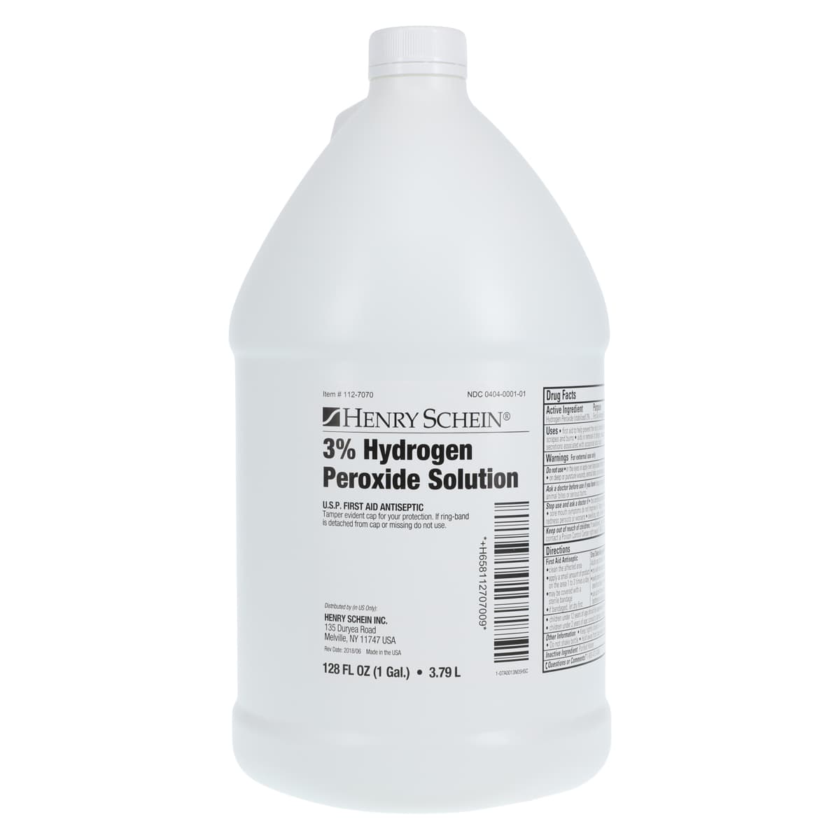 Hydrogen Peroxide 3% Antiseptic Solution, 128 oz Bottle - Hydrogen Peroxide 3% - Image 1