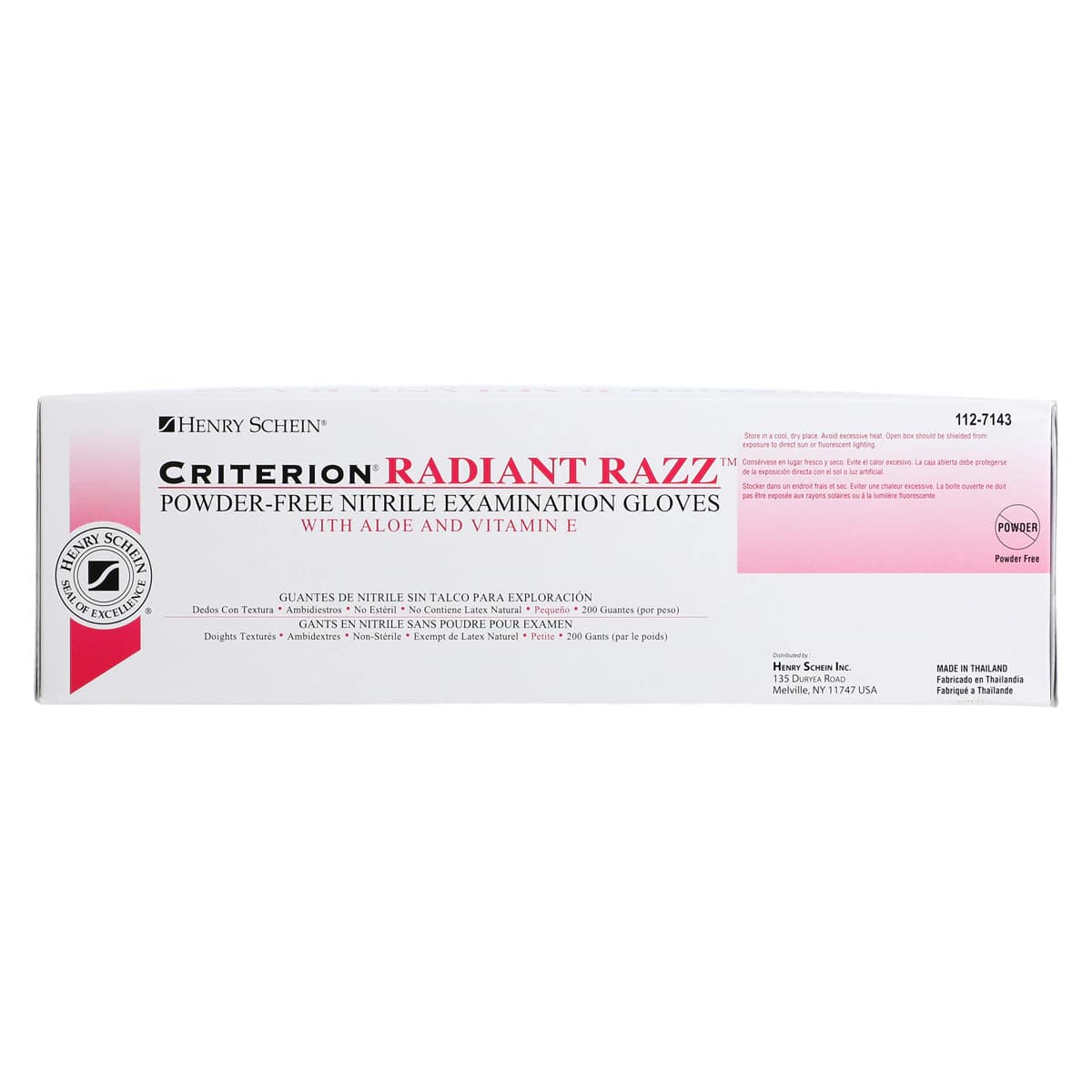 Criterion Nitrile Exam Aloe + Vitamin E Gloves, X-Small, Magenta Pink, Non-Sterile, 200/Box thumbnail 4