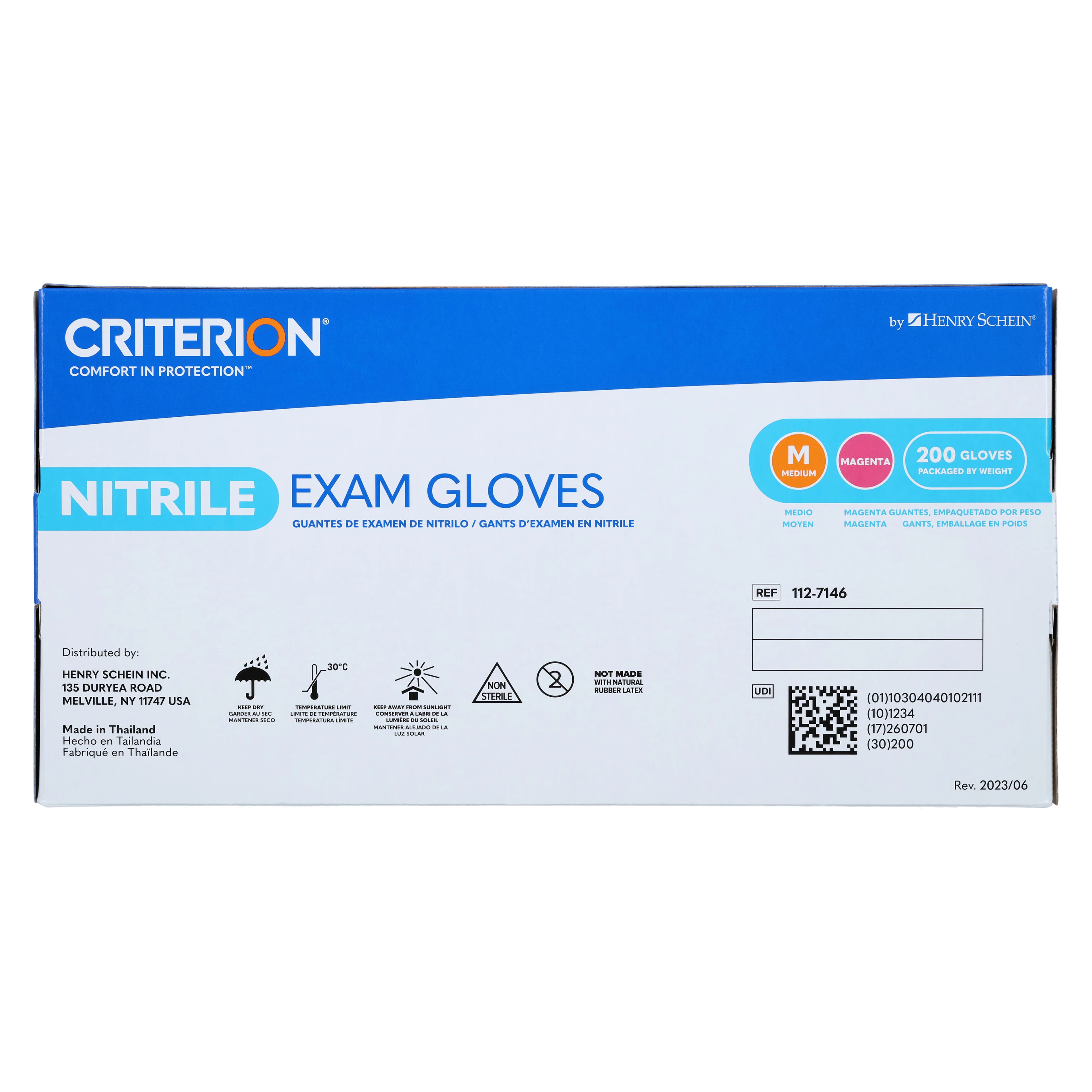 Criterion Nitrile Exam Aloe + Vitamin E Gloves, Powder Free, Non-Sterile, Medium, Magenta, 200/Bx thumbnail 6