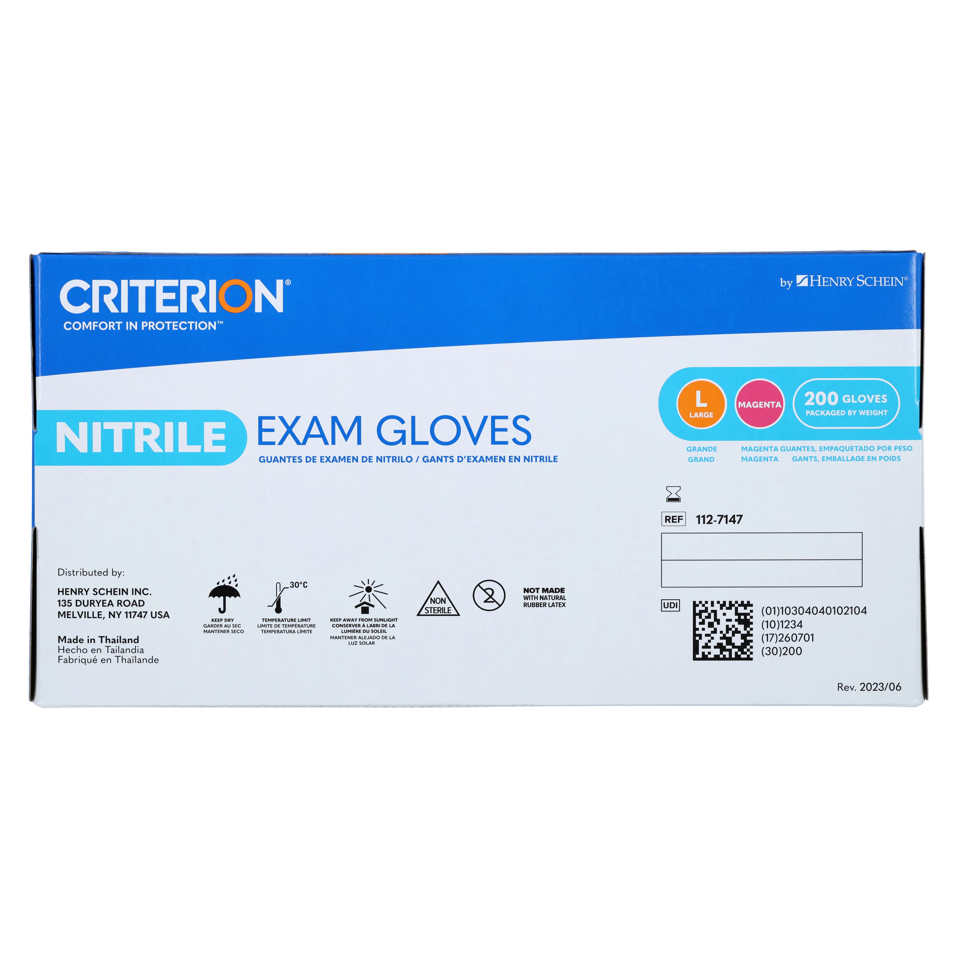 Criterion Nitrile Exam Aloe + Vitamin E Gloves, Large, Magenta, 200/Box thumbnail 6