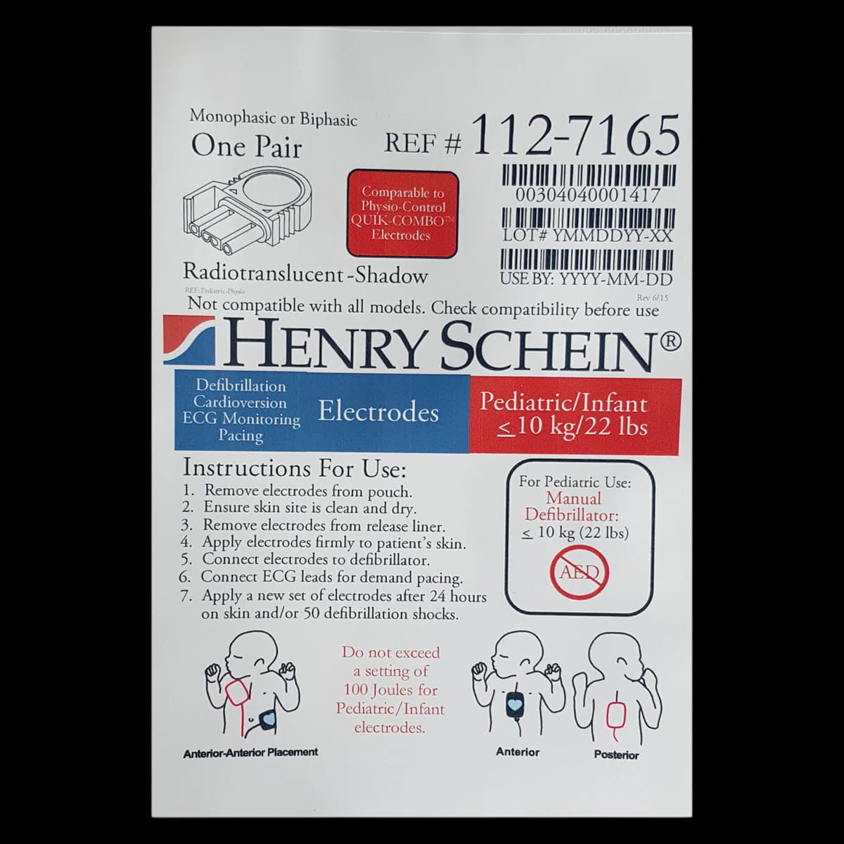 Physio-Control Pediatric Defibrillator Electrode Pads (New, Each) - Pad Defib Ped Physio - Image 1