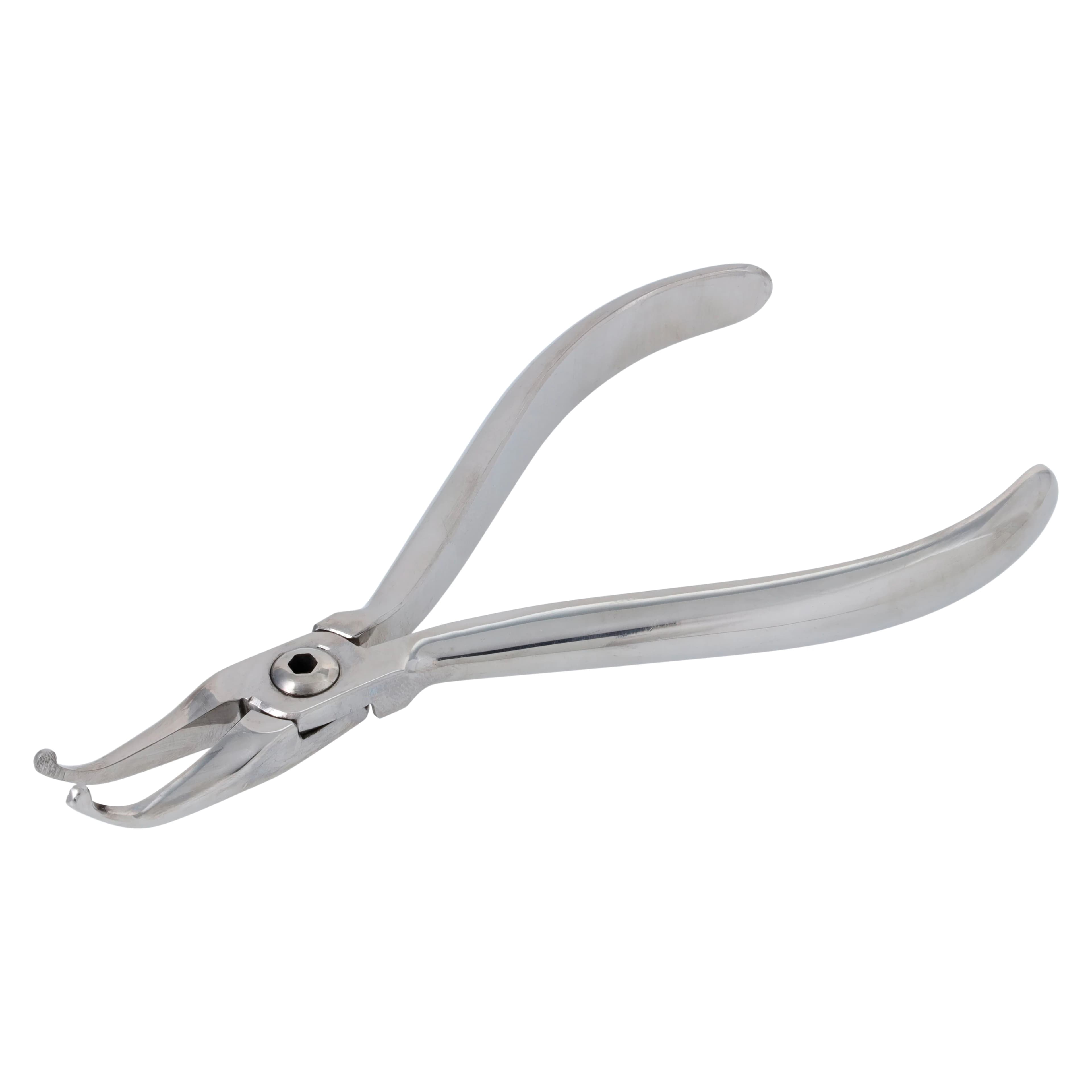 111 How Pliers, Curved, 45 Degree, Slip Safe Serrated Tips, German Surgical-Grade Steel thumbnail 3