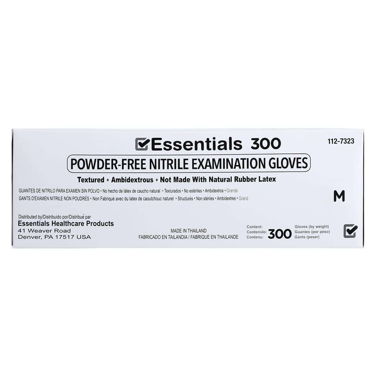 Essentials 300 Nitrile Exam Gloves, Powder-Free, Non-Sterile, Medium, Indigo, 300/Box thumbnail 7