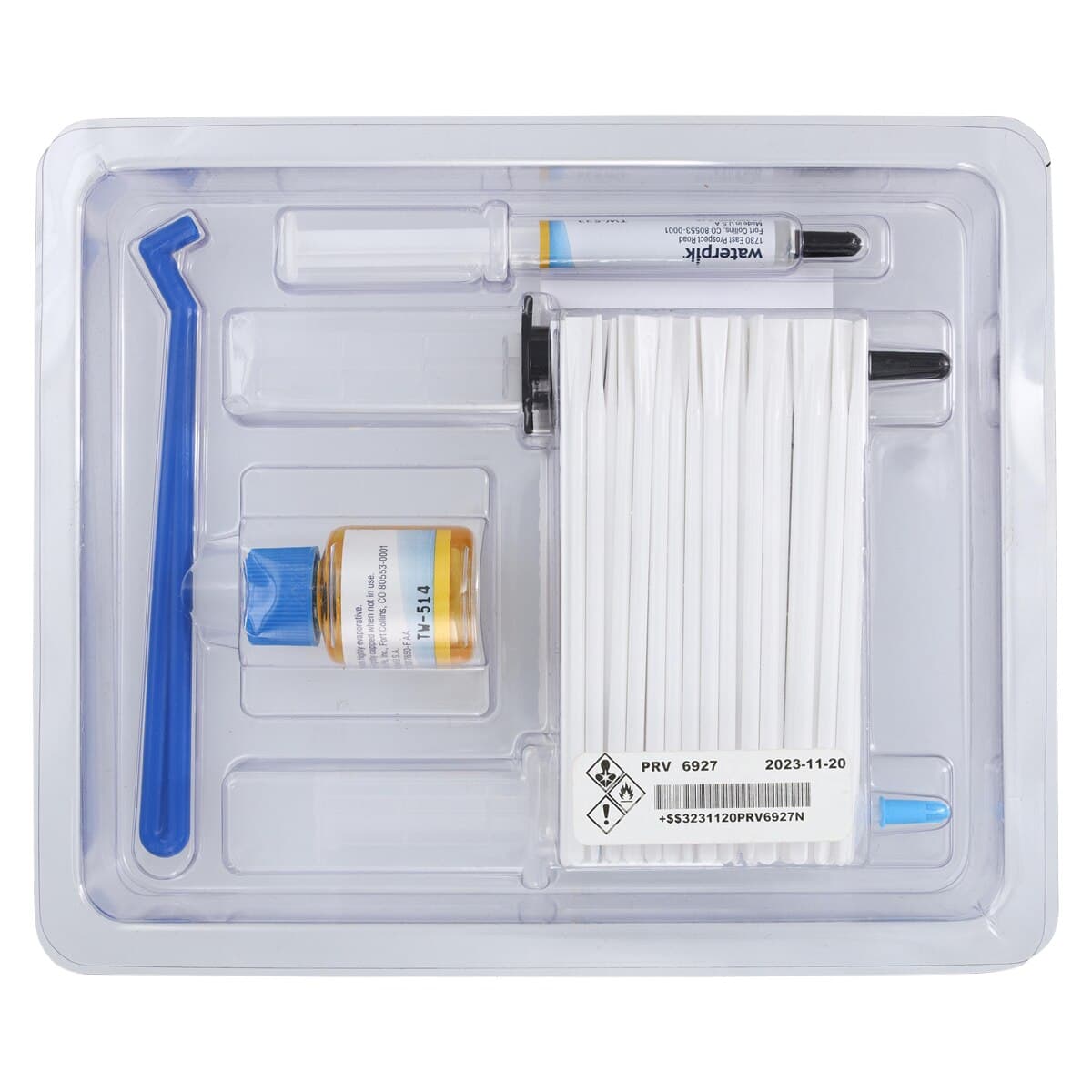 Waterpik Neo-Temp™ Resin Cement Kit, Non-Eugenol Temporary Luting Cement, Complete Kit (10 g Base, 10 g Catalyst, 15 ml Dentin Sealant, 1.5 g Releasing Agent, Brushes, Spatulas, Mixing Pad) thumbnail 8