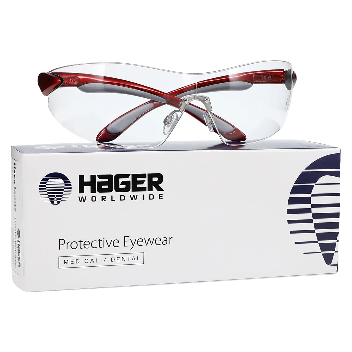 Uvex Ignite Eyewear, Clear Lens, Red & Silver Frame, Each, 355826 thumbnail 2