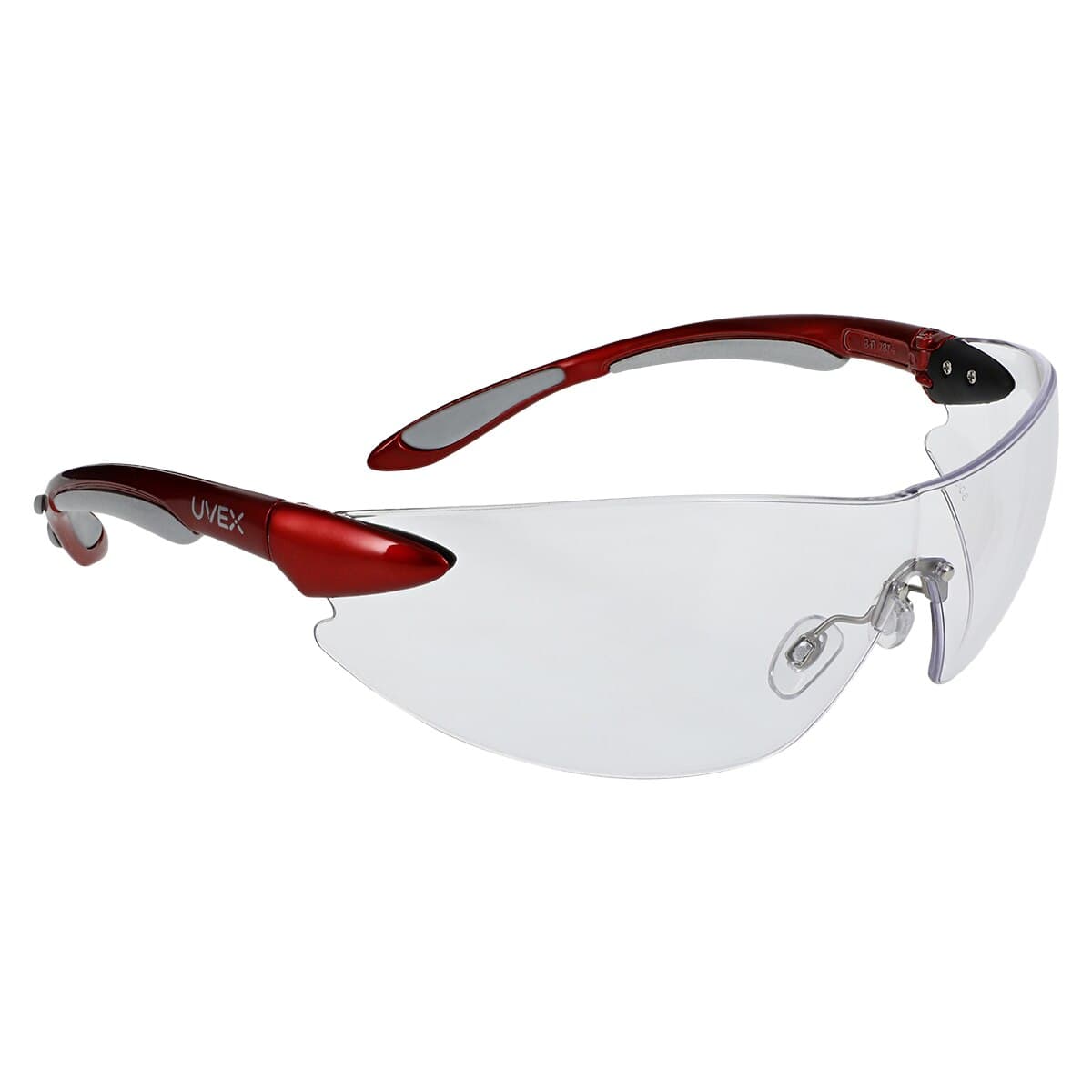 Uvex Ignite Eyewear, Clear Lens, Red & Silver Frame, Each, 355826 thumbnail 4