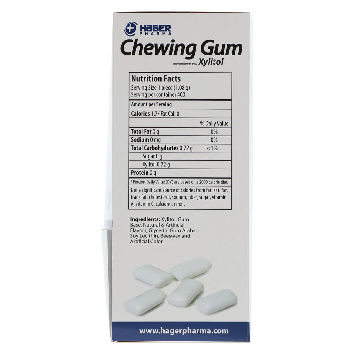 Miradent Xylitol Gum, Assorted Flavors, 2 Pieces per Pack, 200 Packs per Box thumbnail 4