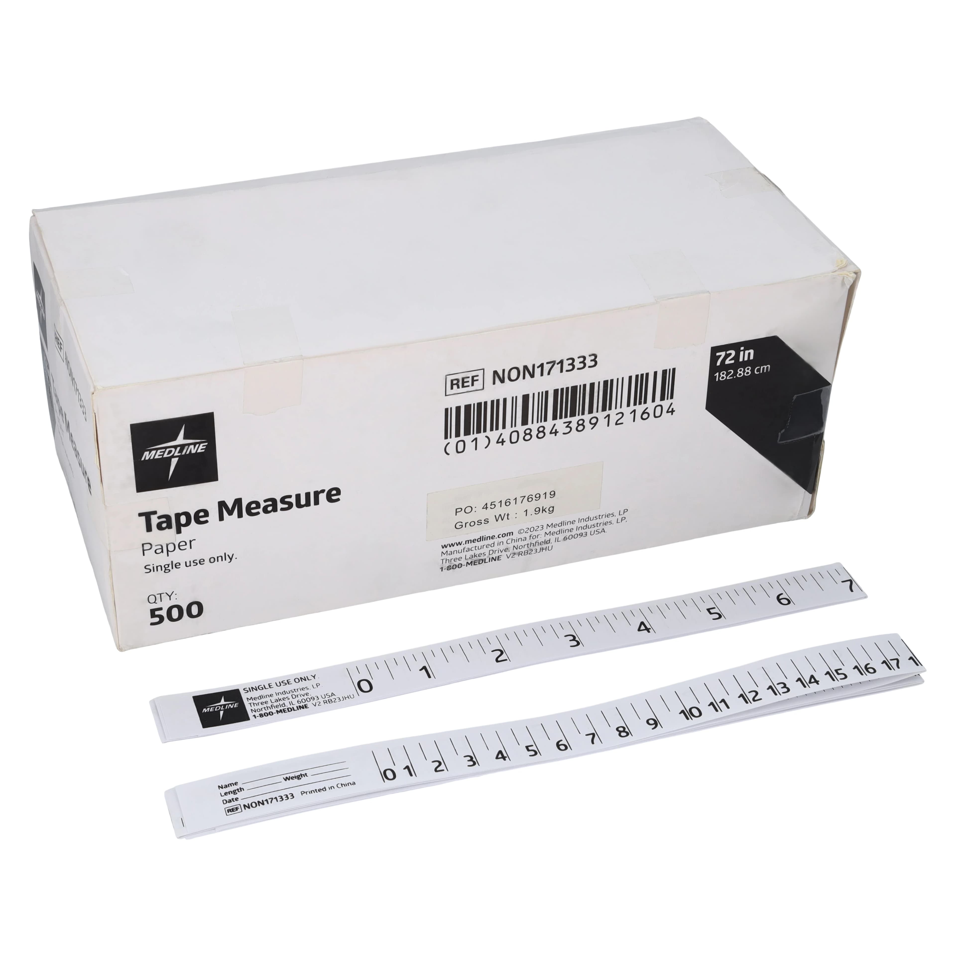Medline Disposable Tape Measure, 500/Case - Tape Measure Disposable - Image 1