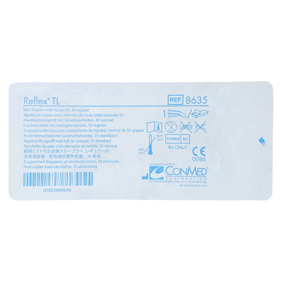 Conmed Reflex TL Skin Stapler, Plastic Squeeze Handle, 35 Regular Staples, 6/Case thumbnail 3