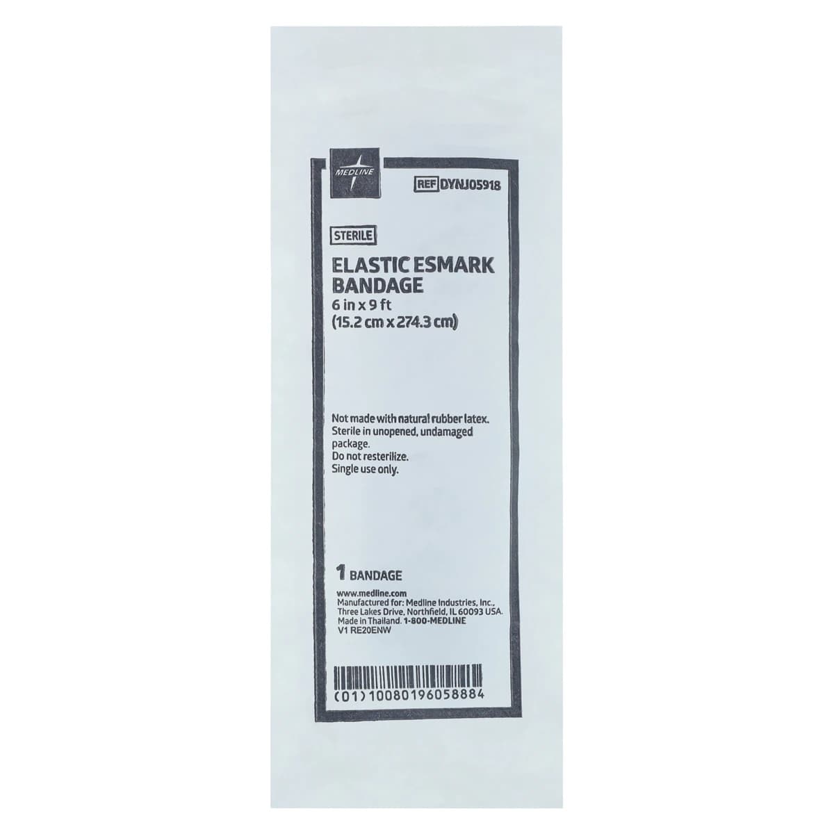Medline Esmark Elastic Compression Bandage, 6" x 9", Blue, Sterile, 20/Case - Bandage Esmark Blue LF ST - Image 1