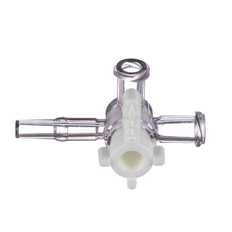 Discofix 4-Way Stopcock, Priming Volume 0.26mL, Female Luer Lock/Spin Connector, Port Cover, Non-DEHP/Non-PVC, Sterile, 100/Case - Discofix 4 Way Stop Cock - Image 1