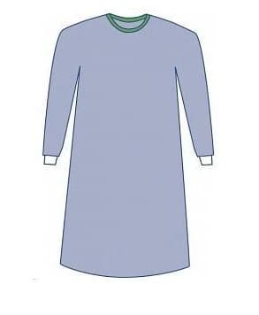 Medline Sirus Blue Sterile Nonreinforced Surgical Gowns, X-Large (47"), Fluid Resistant, AAMI Level 3, Set-In Sleeves with Towel, 20/Case - Blue Sterile Nonreinforced Sirus Surgical Gowns X-Large Fluid Resistant AAMI Level 3 Case of 20 - Image 1