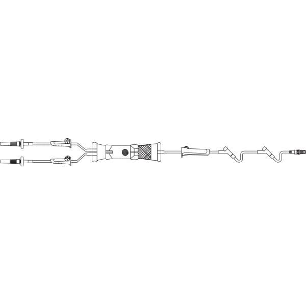 Baxter Interlink Y-Site Blood Administration Set, 10 Drops/mL, 100" Tubing, 2 Y-Injection Sites, 170-260 µm Filter, Male Luer Lock Adapter, 3 Clamps, Sterile, 48/Case - Interlink Y Site Blood Tb - Image 1