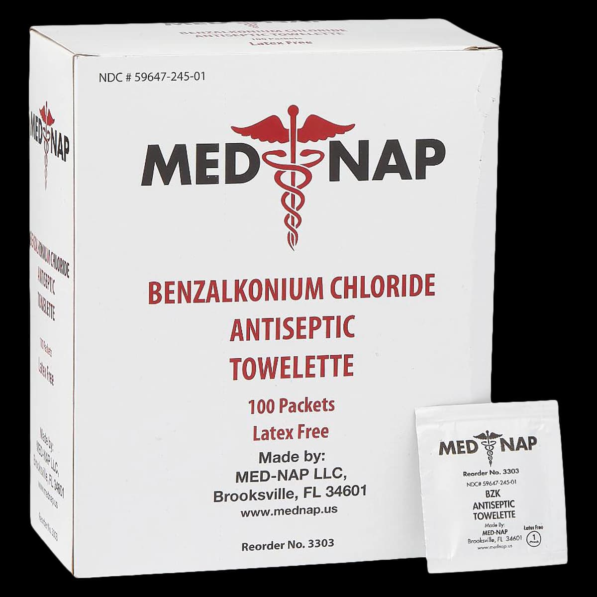 Medline Benzalkonium Chloride Cleansing Towlette, 5x7" Cotton, Sterile thumbnail 2